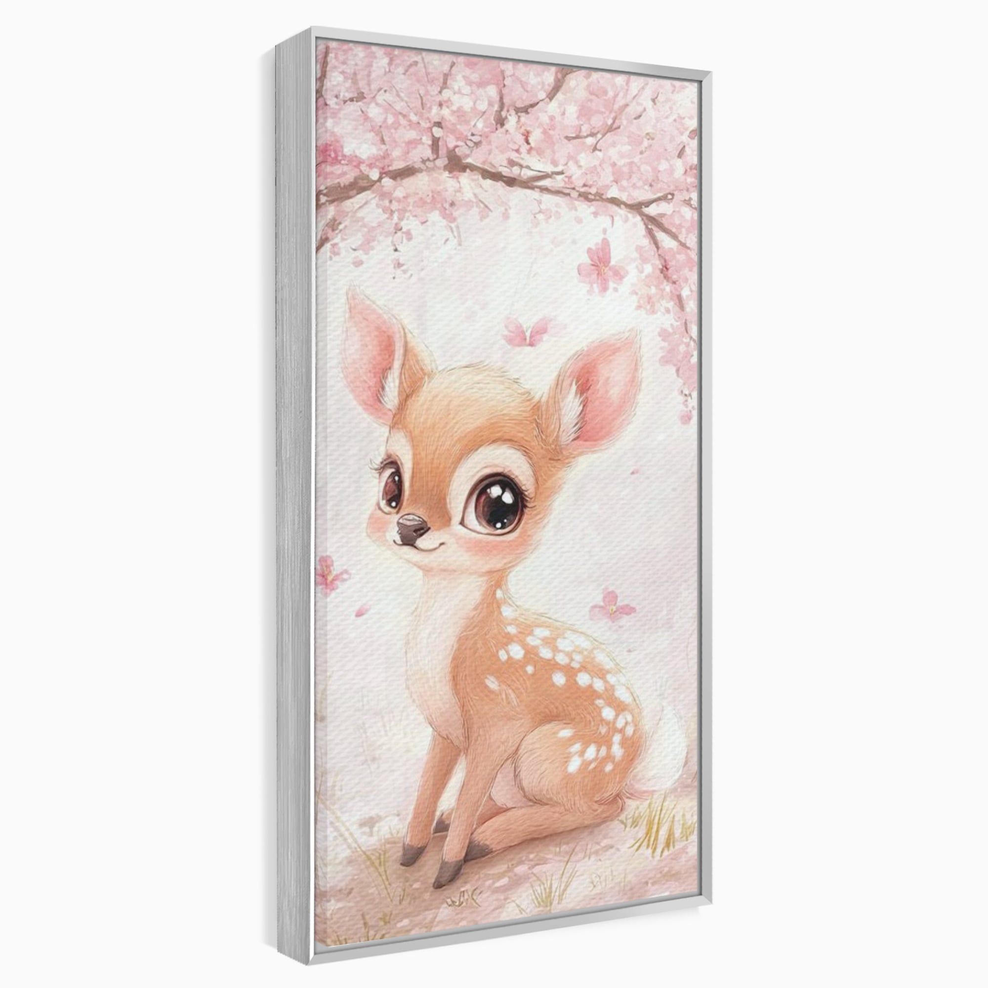 Tablou Canvas Premium, LuxCanva® K1061, Micuta Visatoare, Caprioara, Pastel, Natura, Copilarie, Roz, Gingasie, Poveste, Padure, Camera Copil, Dormitor