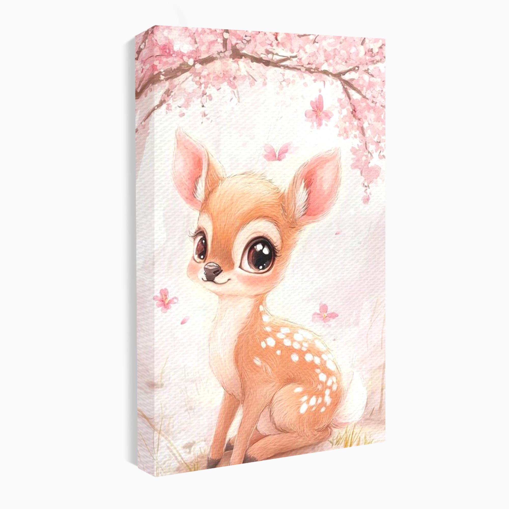 Tablou Canvas Premium, LuxCanva® K1061, Micuta Visatoare, Caprioara, Pastel, Natura, Copilarie, Roz, Gingasie, Poveste, Padure, Camera Copil, Dormitor