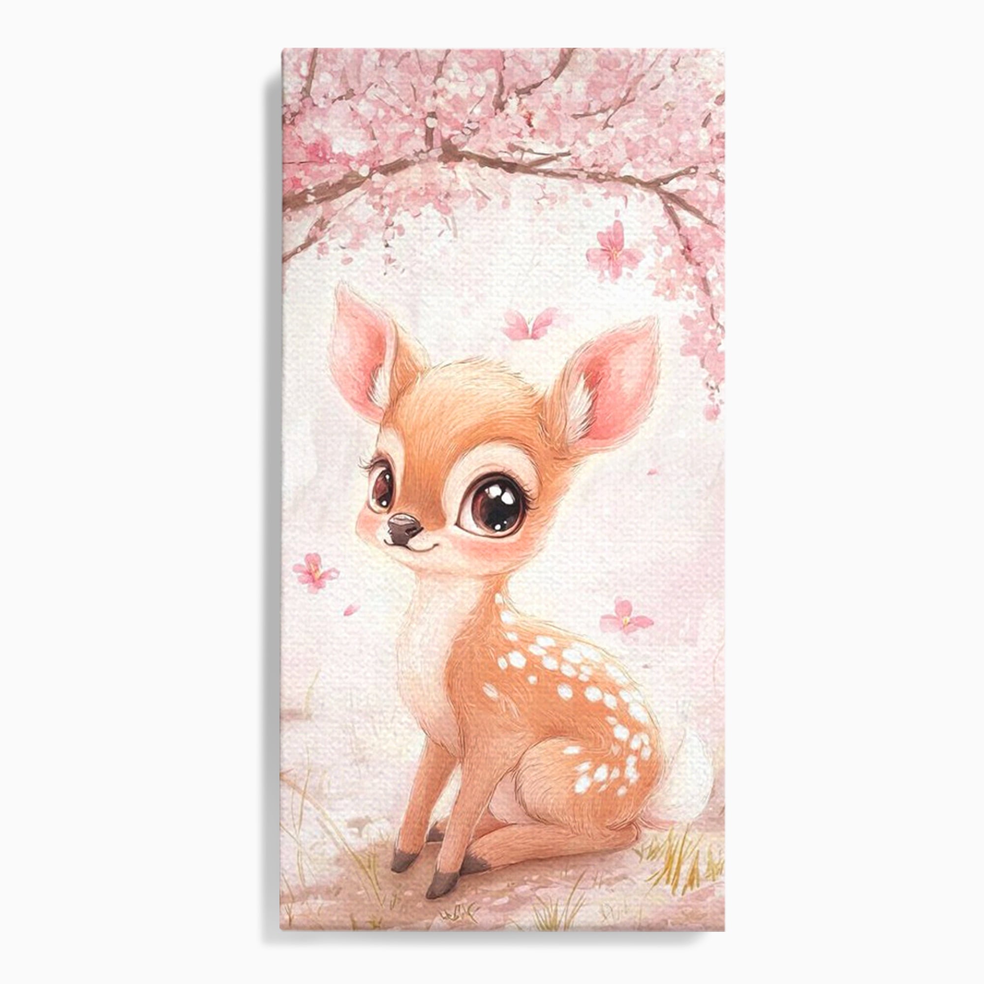 Tablou Canvas Premium, LuxCanva® K1061, Micuta Visatoare, Caprioara, Pastel, Natura, Copilarie, Roz, Gingasie, Poveste, Padure, Camera Copil, Dormitor