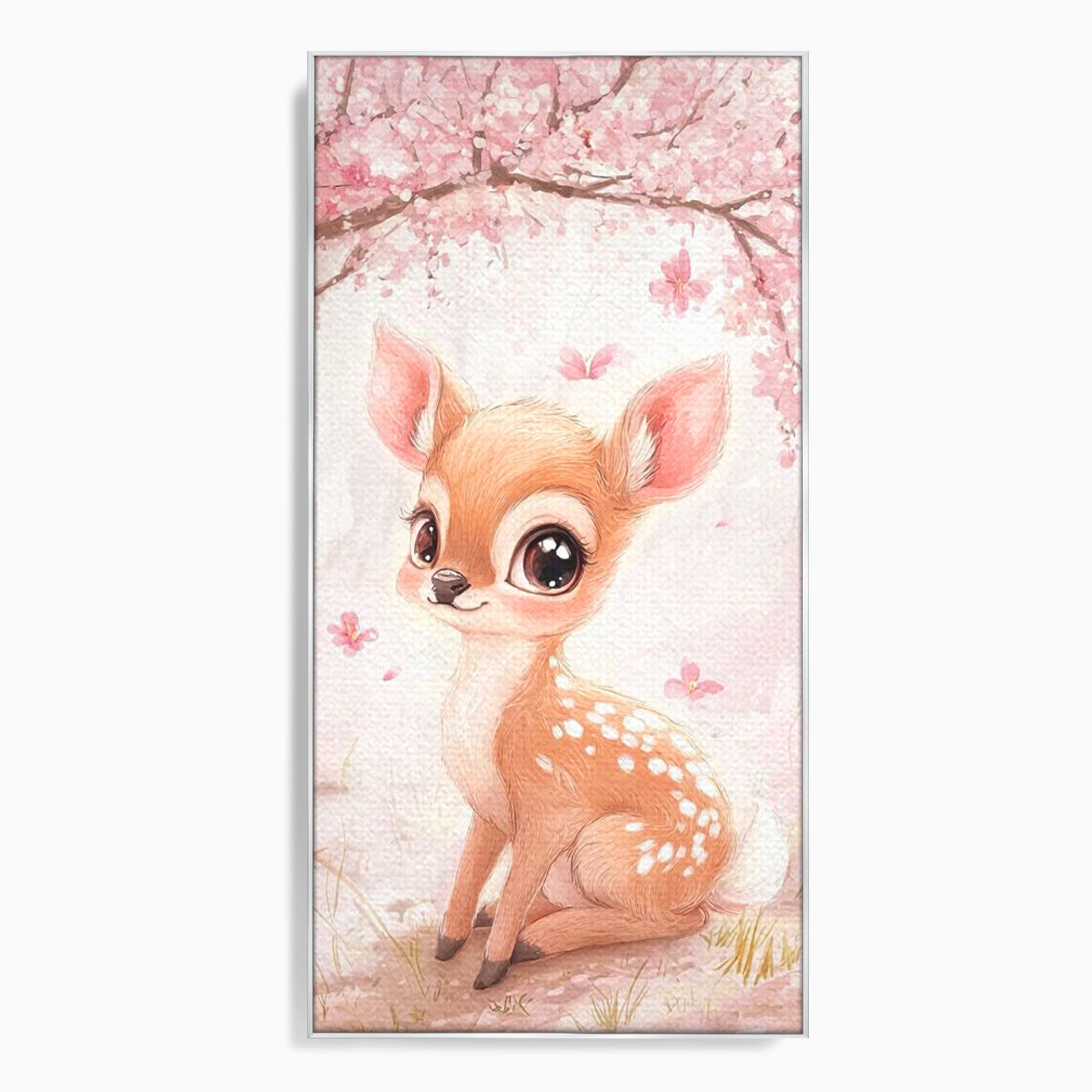 Tablou Canvas Premium, LuxCanva® K1061, Micuta Visatoare, Caprioara, Pastel, Natura, Copilarie, Roz, Gingasie, Poveste, Padure, Camera Copil, Dormitor
