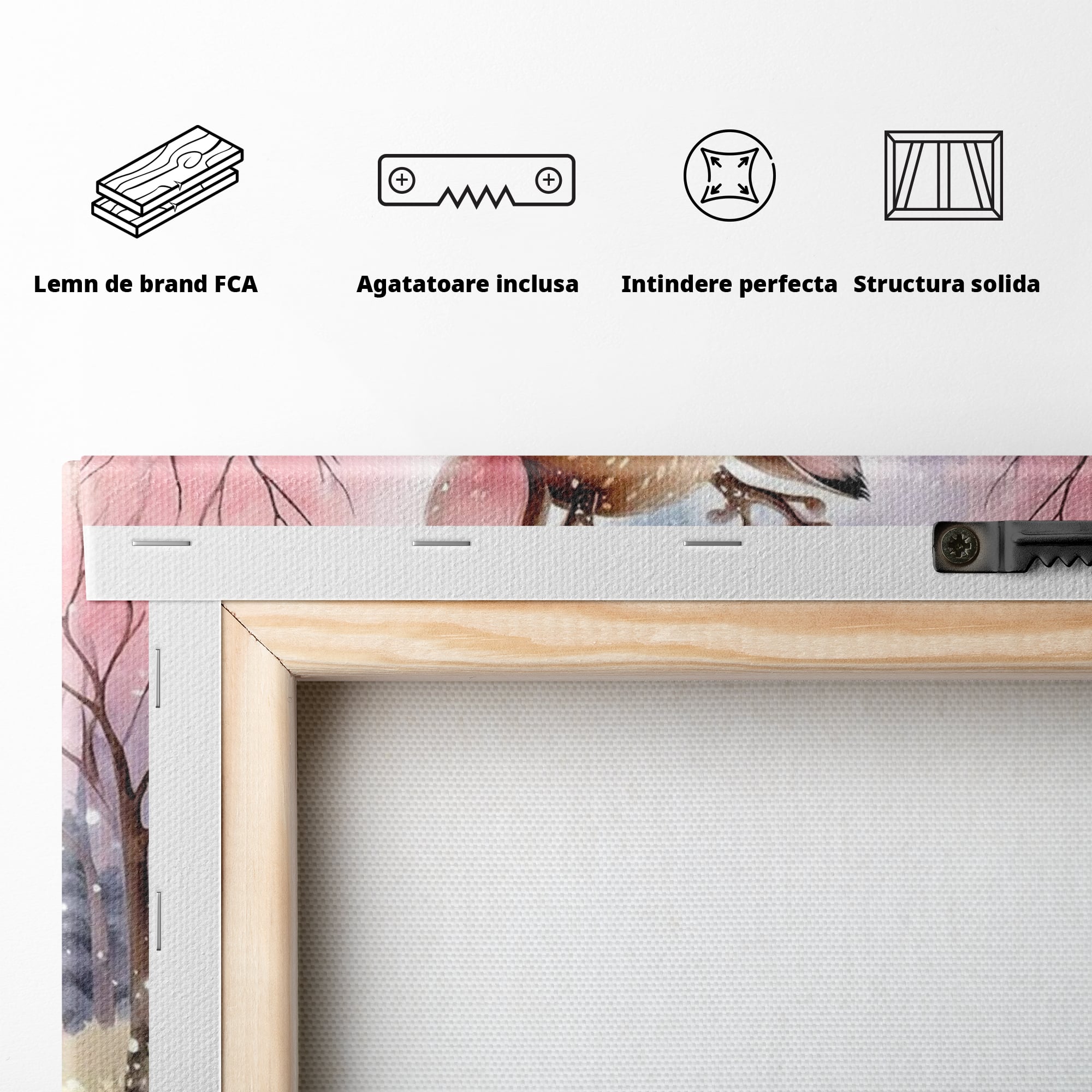 Leinwand Wandkunst Leinwand Premium, LuxCanva® K1068, Kinder Fabel, Hirsch, Tier, Wald, Blumen, Pastell, Frühling, liebenswert, liebenswert, Babyzimmer, Schlafzimmer