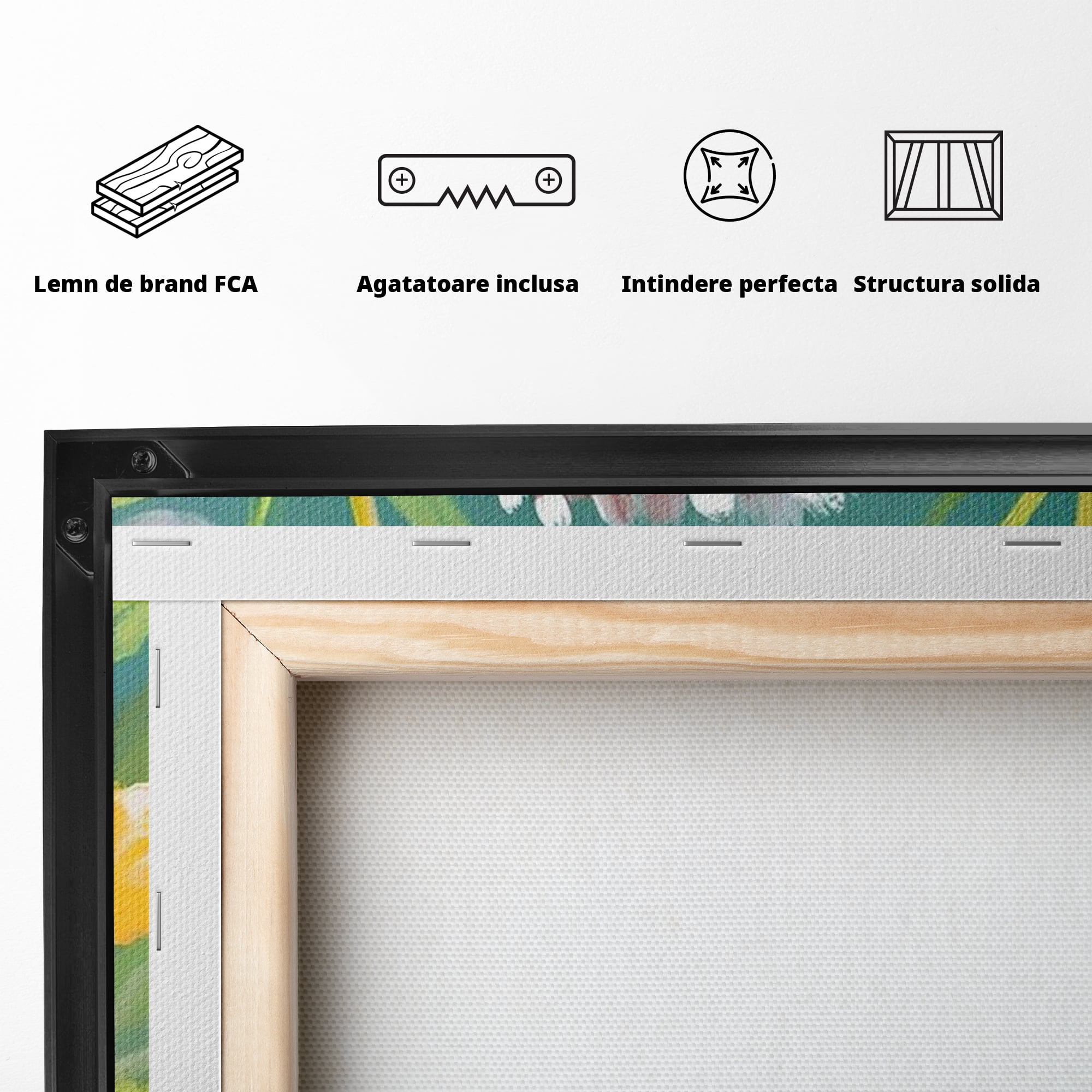 Tablou Canvas Premium, LuxCanva® K1069, Bucuria de a fi Mic, Arici, Flori, Petale, Iarba, Gradina, Pictura, Culori Pastelate, Camera Copil, Dormitor