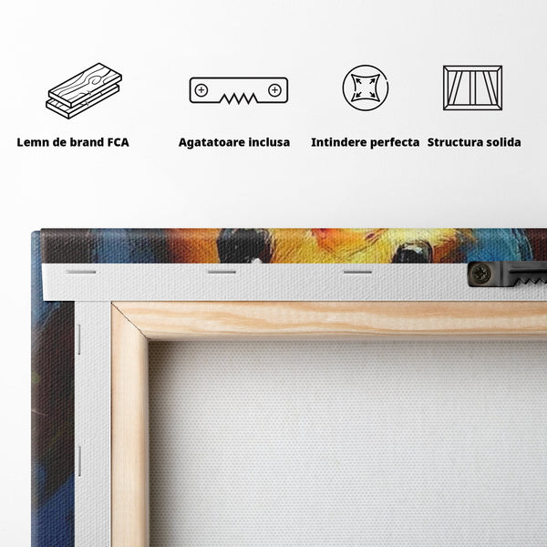 Tablou Canvas Premium, LuxCanva® K1071, Micuta Raza de Soare, Palarie, Pasare, Pui, Fluturi, Pufosenie, Adorabil, Portret, Pictura, Camera Copil, Dormitor