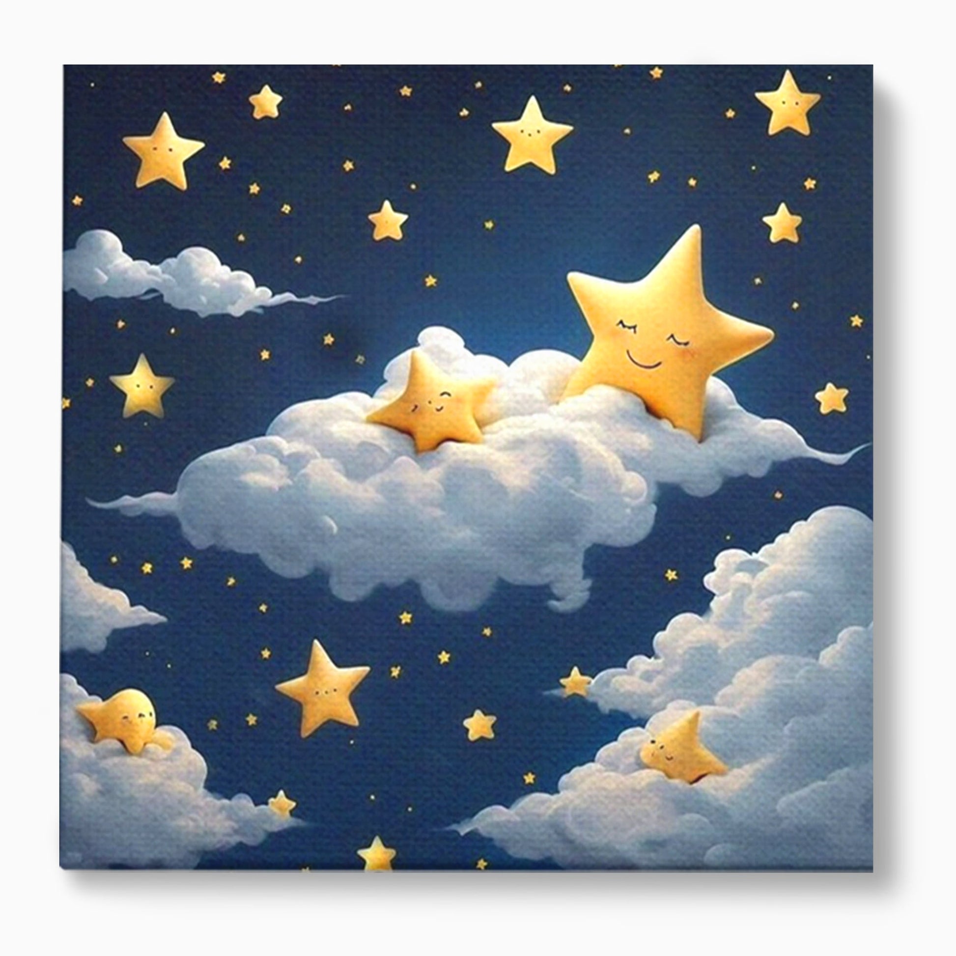 Tablou Canvas Premium, LuxCanva® K1072, Cantec de Leagan, Stelute, Noapte, Bebelusi, Somn, Vis, Liniste, Relaxare, Camera Copil, Dormitor