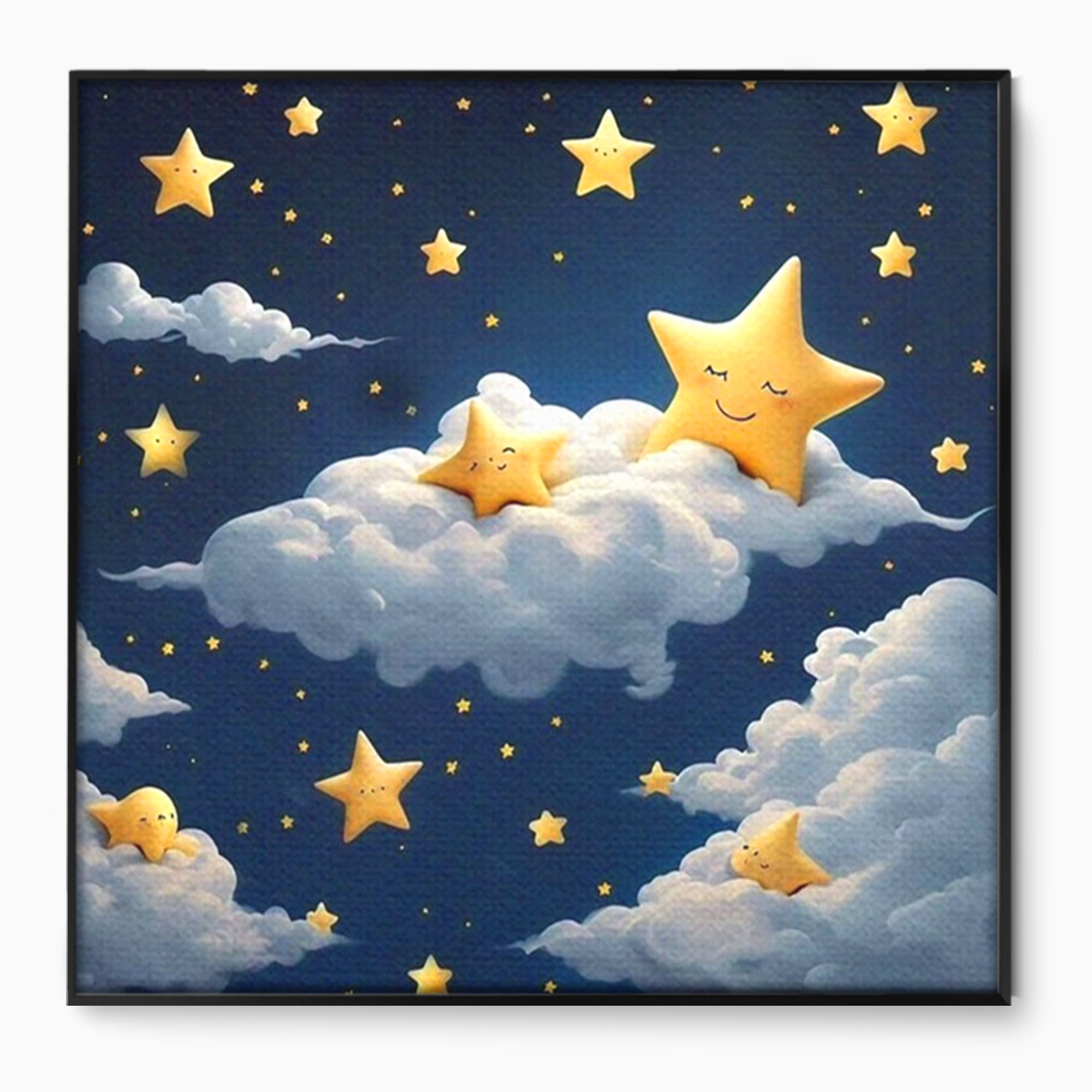 Tablou Canvas Premium, LuxCanva® K1072, Cantec de Leagan, Stelute, Noapte, Bebelusi, Somn, Vis, Liniste, Relaxare, Camera Copil, Dormitor