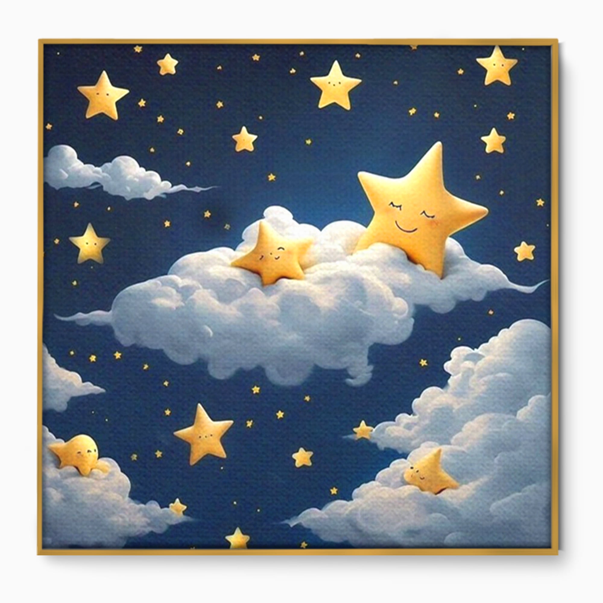 Tablou Canvas Premium, LuxCanva® K1072, Cantec de Leagan, Stelute, Noapte, Bebelusi, Somn, Vis, Liniste, Relaxare, Camera Copil, Dormitor