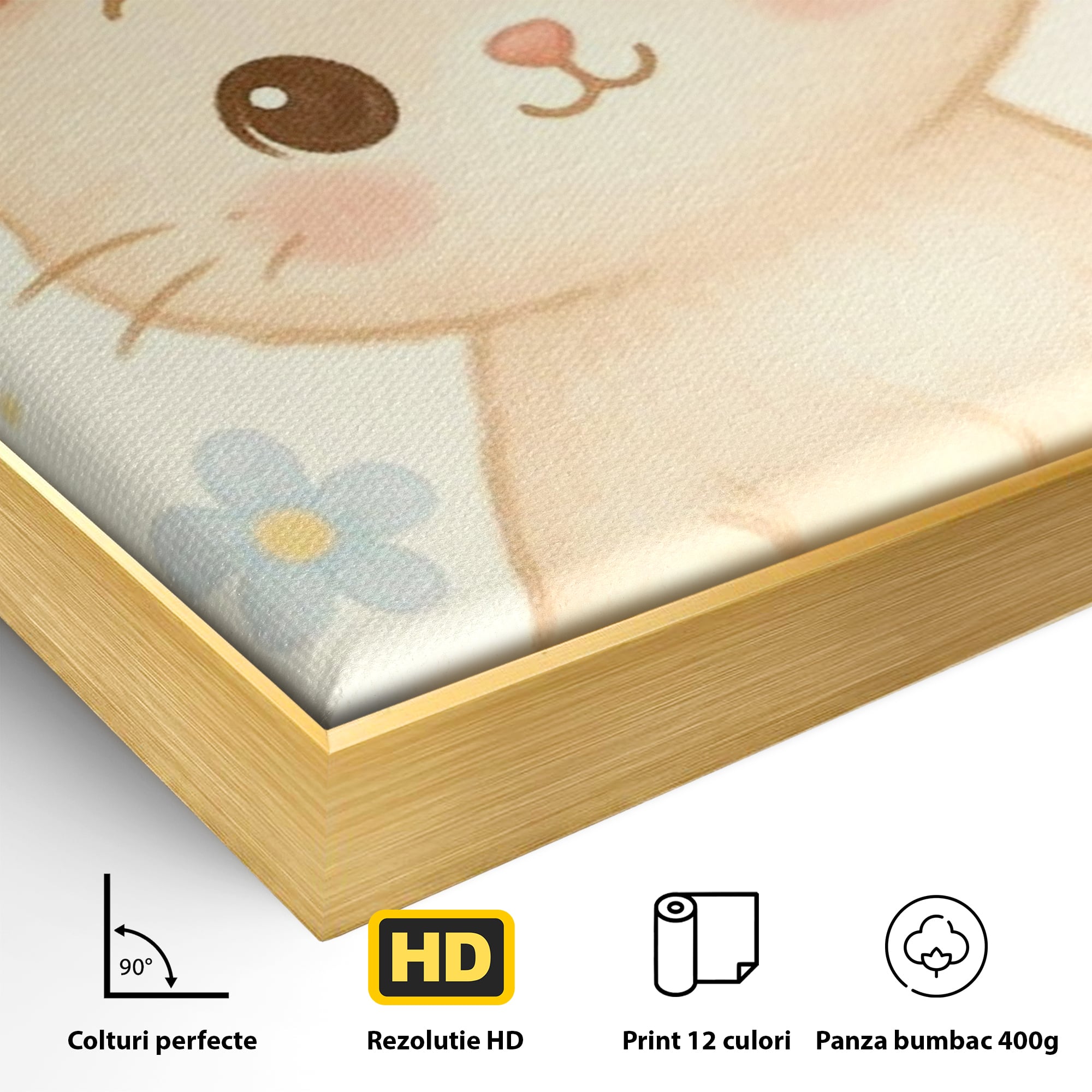 Leinwand Wandbilder Premium, LuxCanva® K1075, Ein bisschen Niedlichkeit, Kätzchen, Stern, Schleife, Schleife, Blumen, Baby, bezaubernd, Babyzimmer, Schlafzimmer