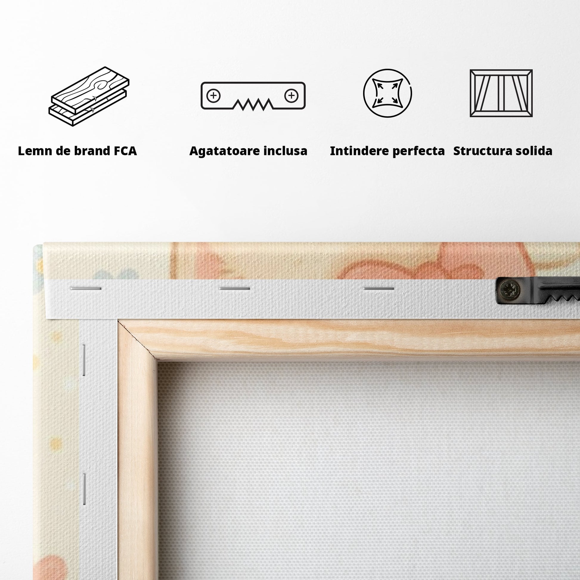 Leinwand Wandbilder Premium, LuxCanva® K1075, Ein bisschen Niedlichkeit, Kätzchen, Stern, Schleife, Schleife, Blumen, Baby, bezaubernd, Babyzimmer, Schlafzimmer