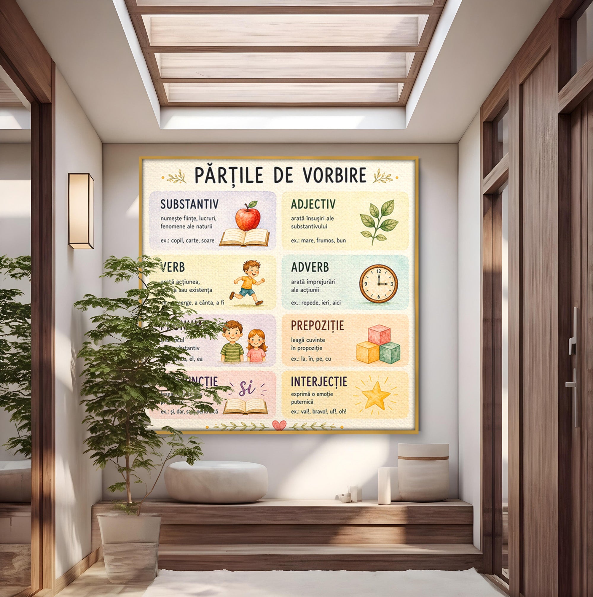 Tablou Canvas Premium LuxCanva® K1080, Partile De Vorbire Educative, Educatie, Copii, Invatare, Scoala, Clasa, Dormitor, Culori Vibrante