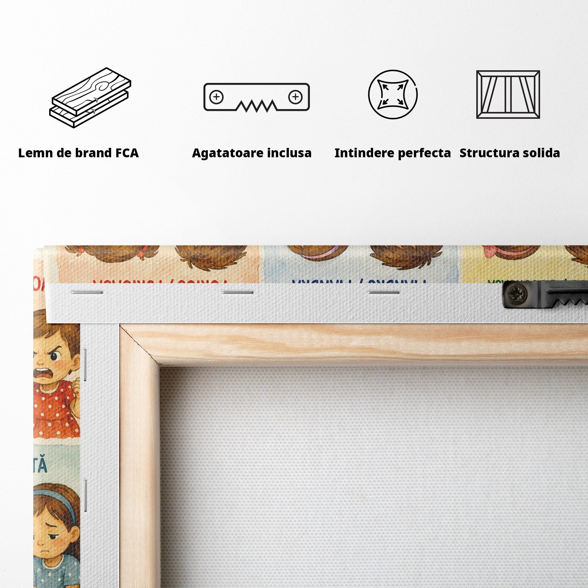 Tablou Canvas Premium LuxCanva® K1082, Astazi Ma Simt, Emotii, Copii, Educativ, Bucatarie, Camera Copii, Culori Vibrante