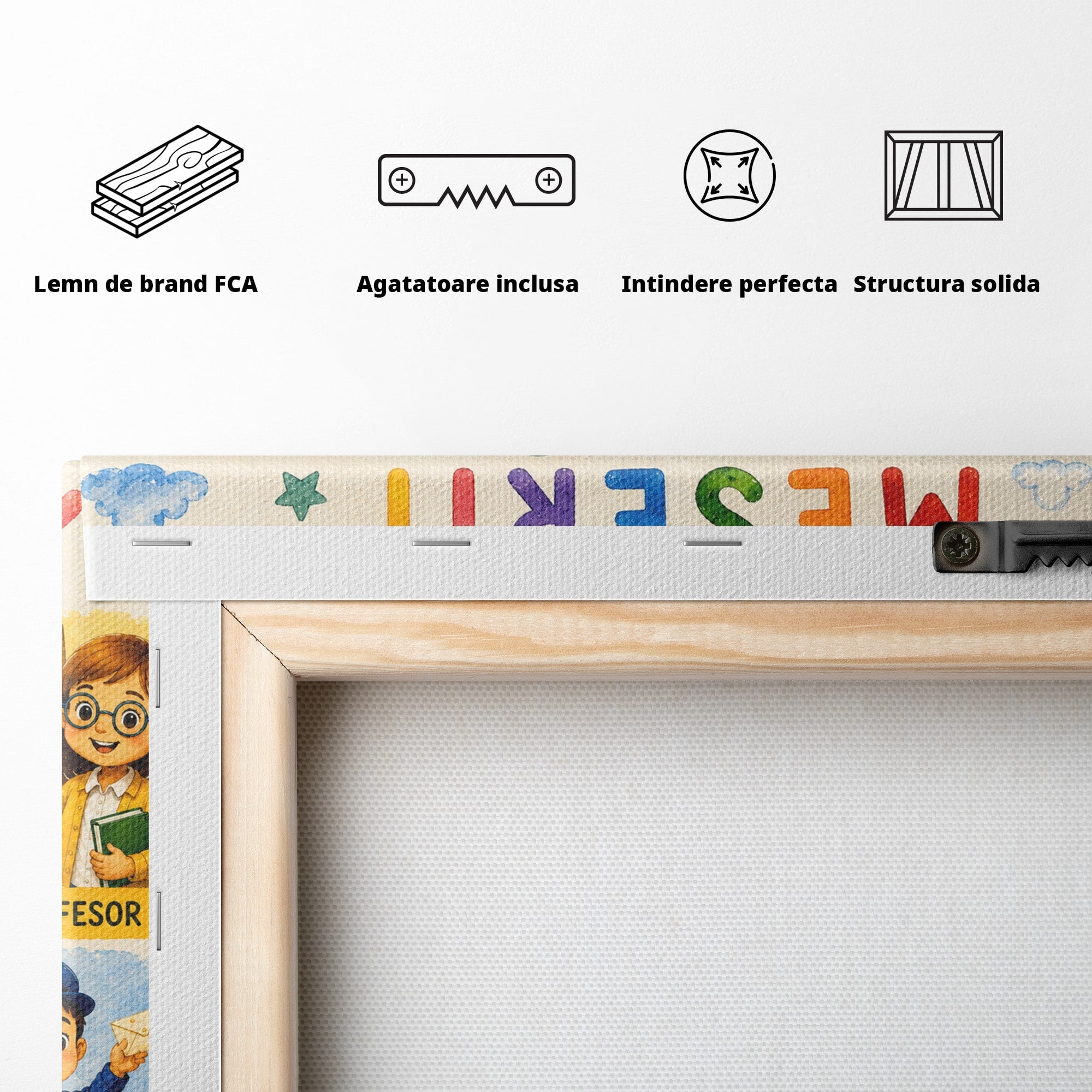 Tablou Canvas Premium LuxCanva® K1085, Meserii Pentru Copii, Meserii, Educativ, Copii, Invatare, Camera Copiilor, Culori Vibrante