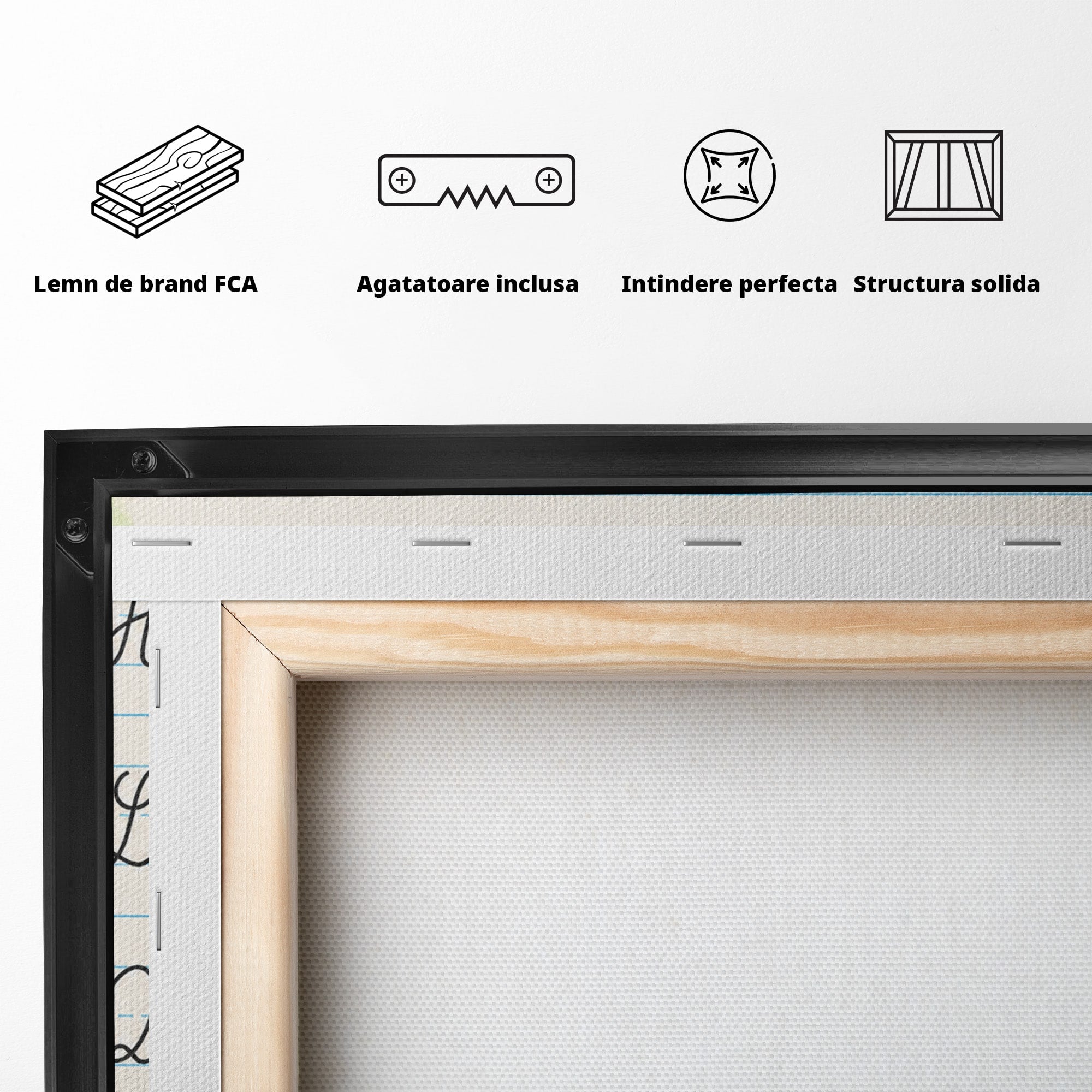 Tablou Canvas Premium LuxCanva® K1086, Alfabetul Copiilor, Alfabet, Educatie, Copii, Scoala, Birou, Culori Vibrante