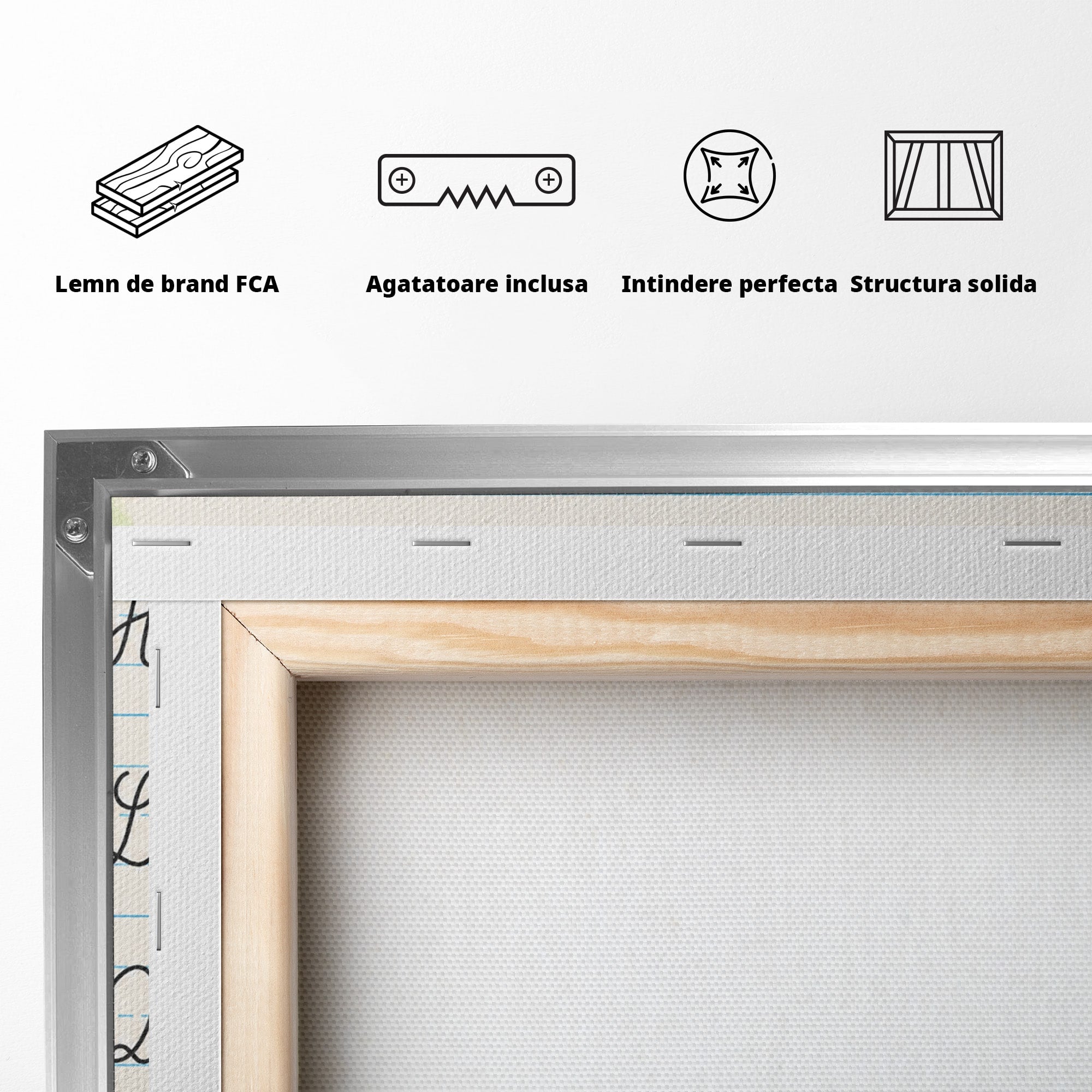 Tablou Canvas Premium LuxCanva® K1086, Alfabetul Copiilor, Alfabet, Educatie, Copii, Scoala, Birou, Culori Vibrante