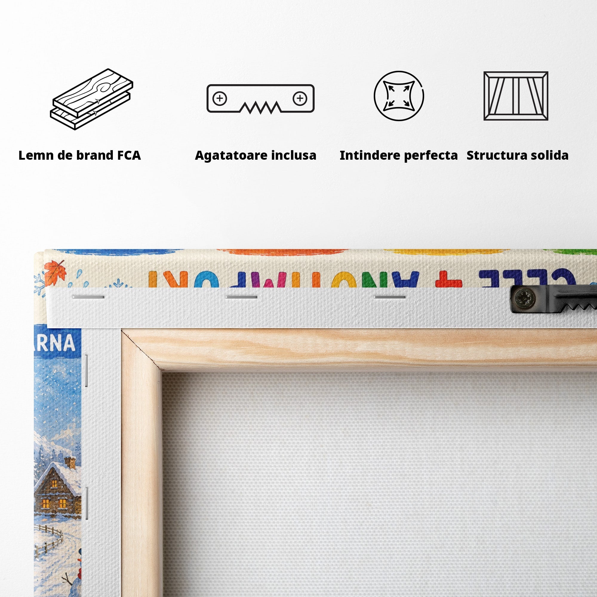 Tablou Canvas Premium LuxCanva® K1089, Cele Patru Anotimpuri, Anotimpuri, Natura, Peisaj, Living, Educativ, Culori Vibrante