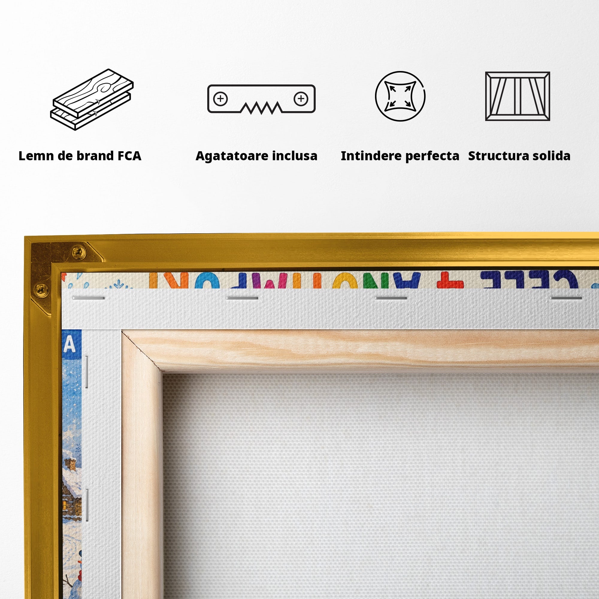 Tablou Canvas Premium LuxCanva® K1089, Cele Patru Anotimpuri, Anotimpuri, Natura, Peisaj, Living, Educativ, Culori Vibrante