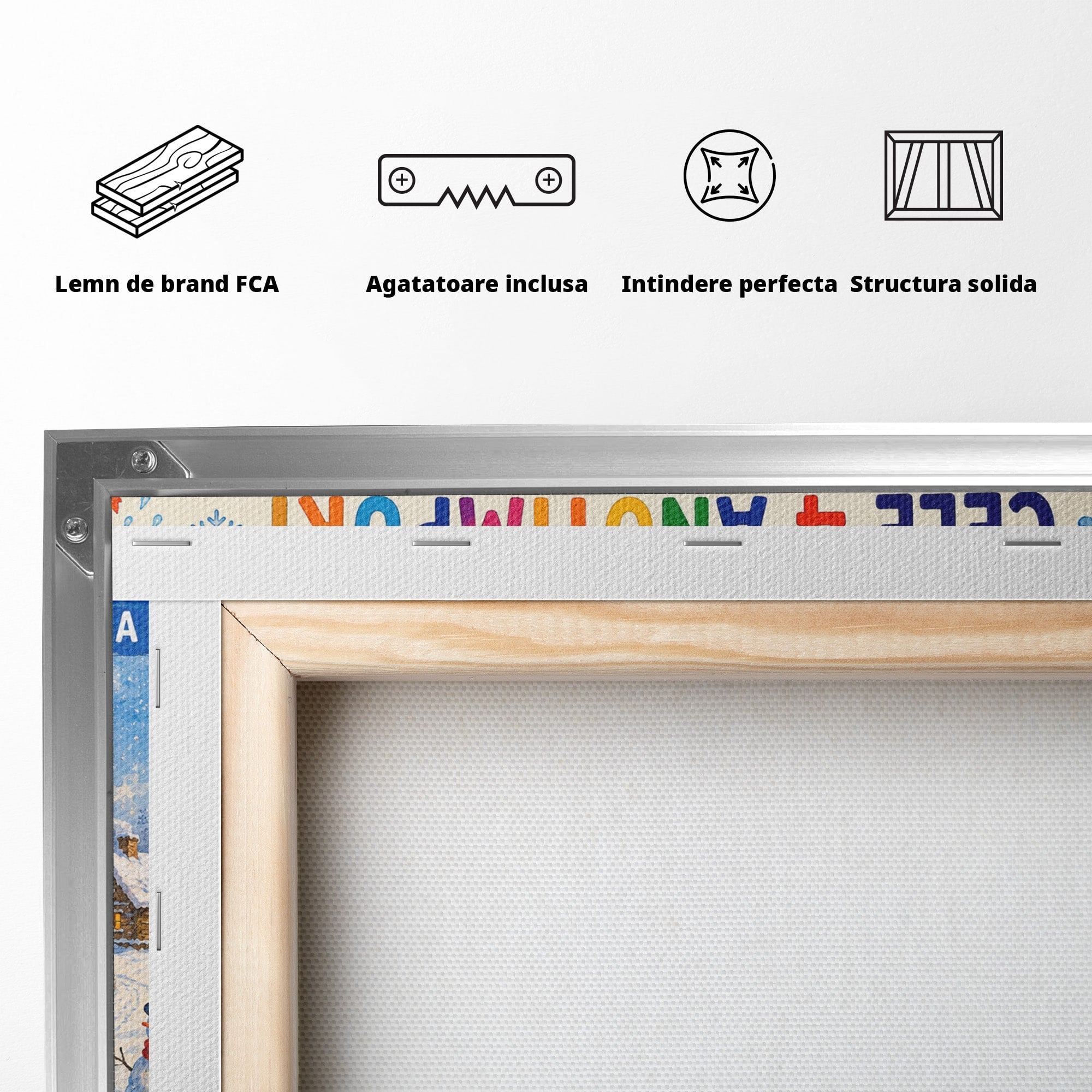 Tablou Canvas Premium LuxCanva® K1089, Cele Patru Anotimpuri, Anotimpuri, Natura, Peisaj, Living, Educativ, Culori Vibrante