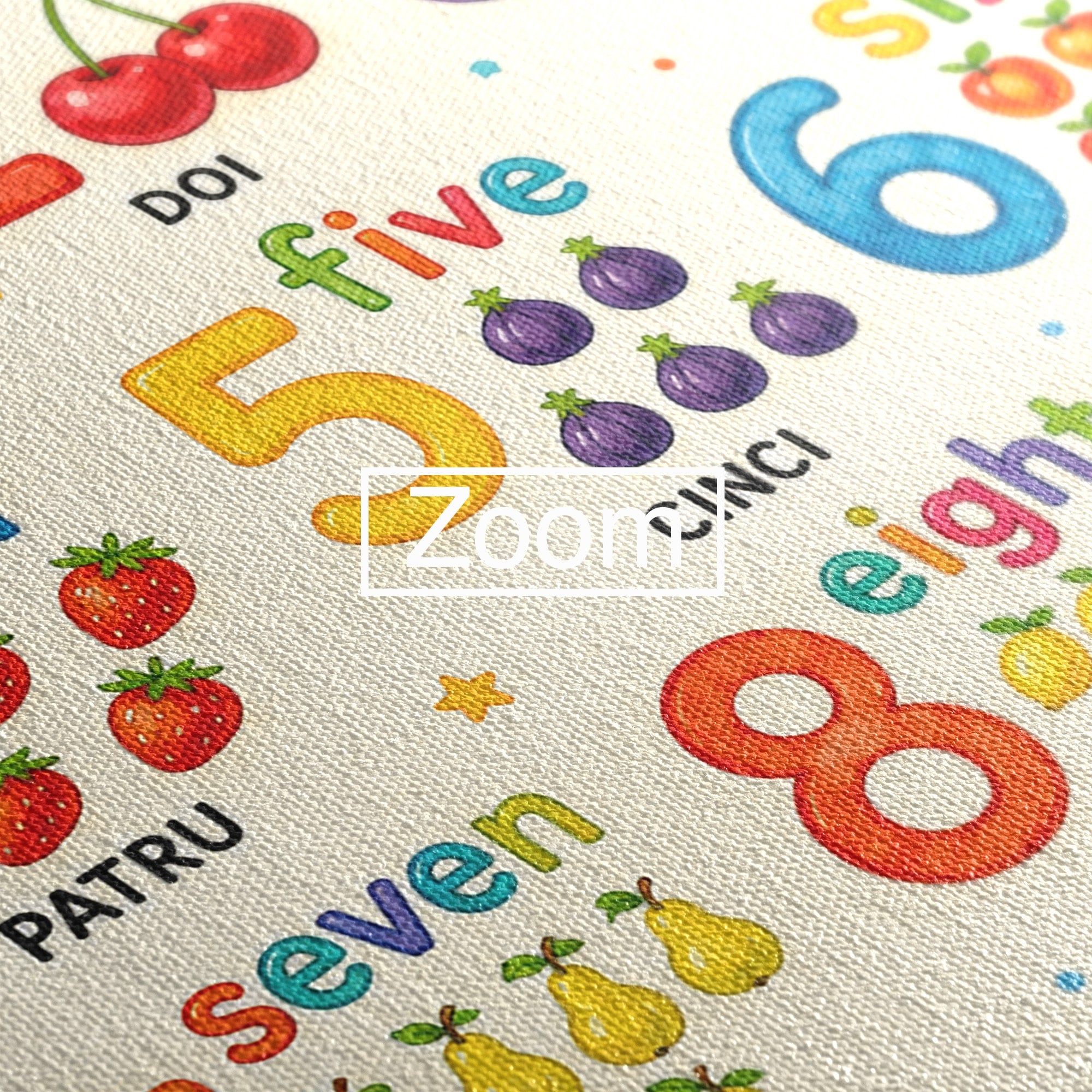 Tablou Canvas Premium LuxCanva® K1090, Numara Pana La Zece, Numere, Educatie, Copii, Invatare, Camera Copii, Culori Vibrante