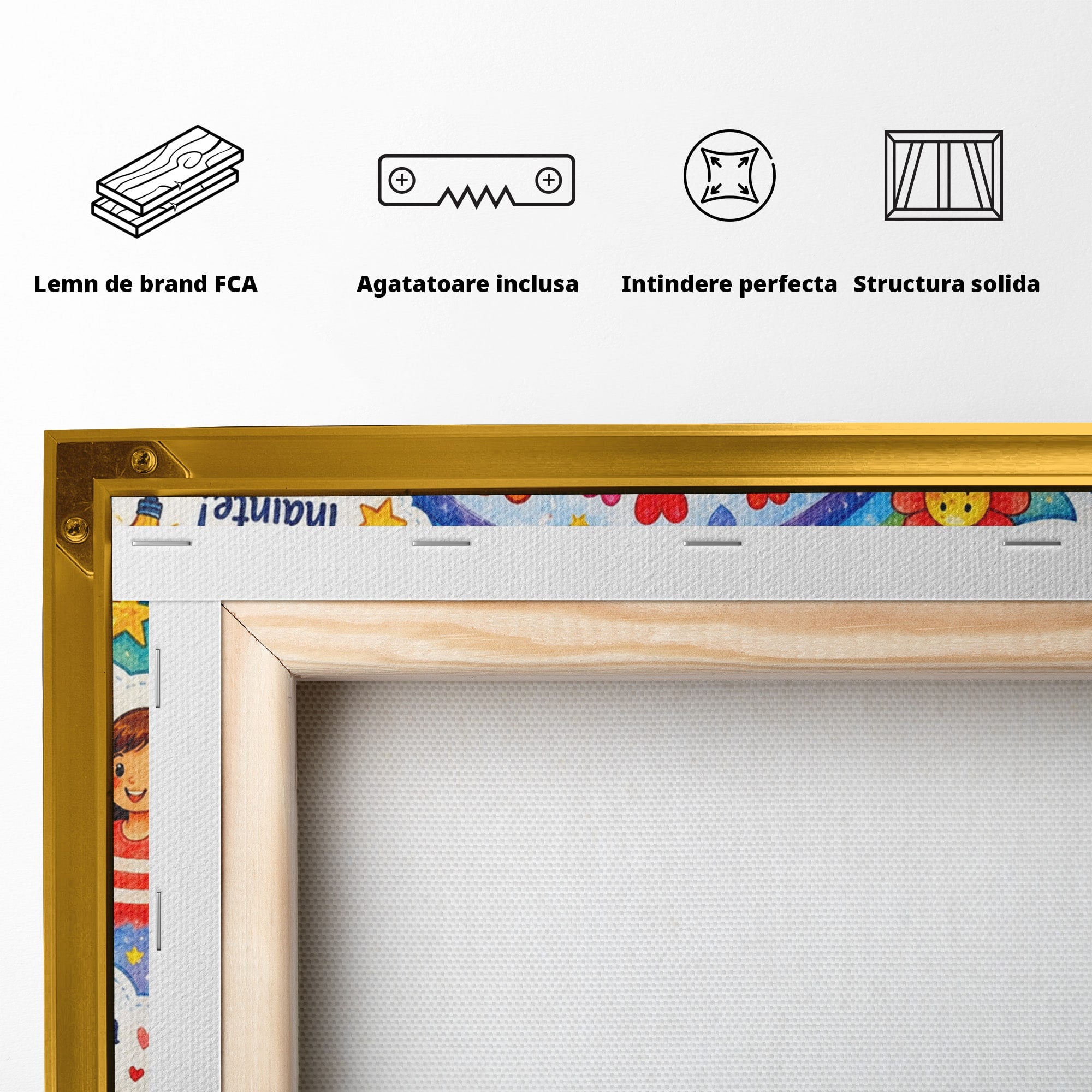 Tablou Canvas Premium LuxCanva® K1091, Cuvinte Care Fac Bine, Educatie, Mesaje Pozitive, Copii, Scoala, Birou, Culori Vibrante