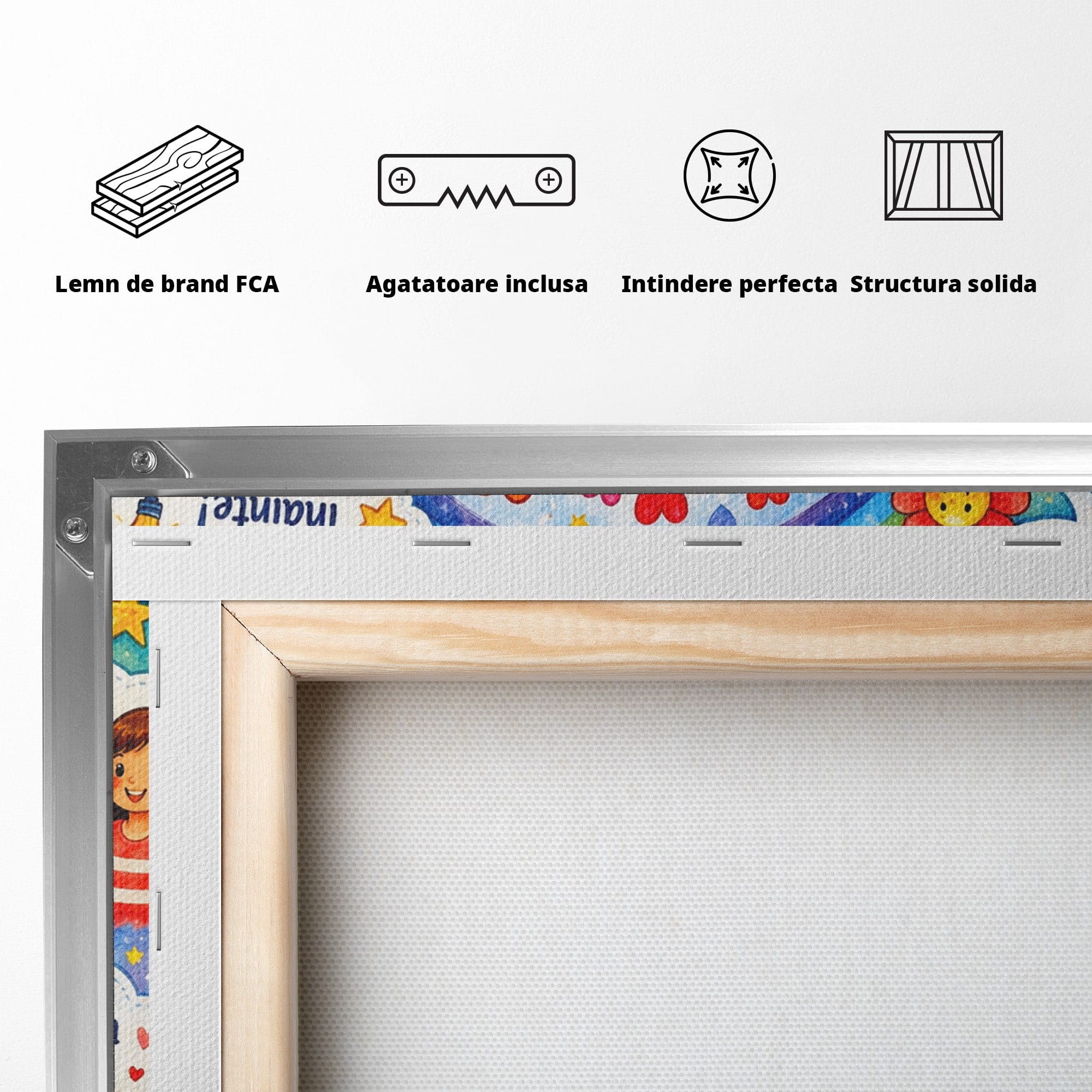 Tablou Canvas Premium LuxCanva® K1091, Cuvinte Care Fac Bine, Educatie, Mesaje Pozitive, Copii, Scoala, Birou, Culori Vibrante