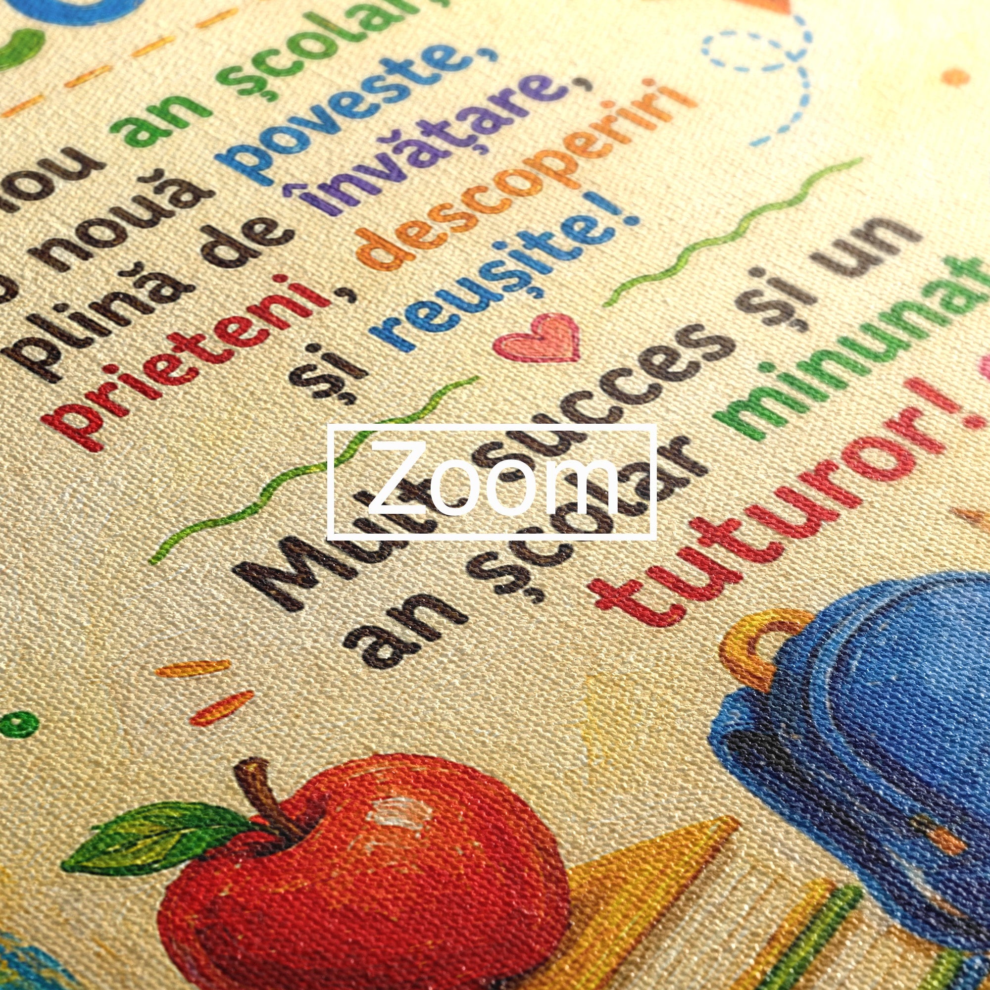 Tablou Canvas Premium LuxCanva® K1092, Inceput De An Scolar, Scoala, Educatie, Copii, Invatare, Birou, Culori Vibrante