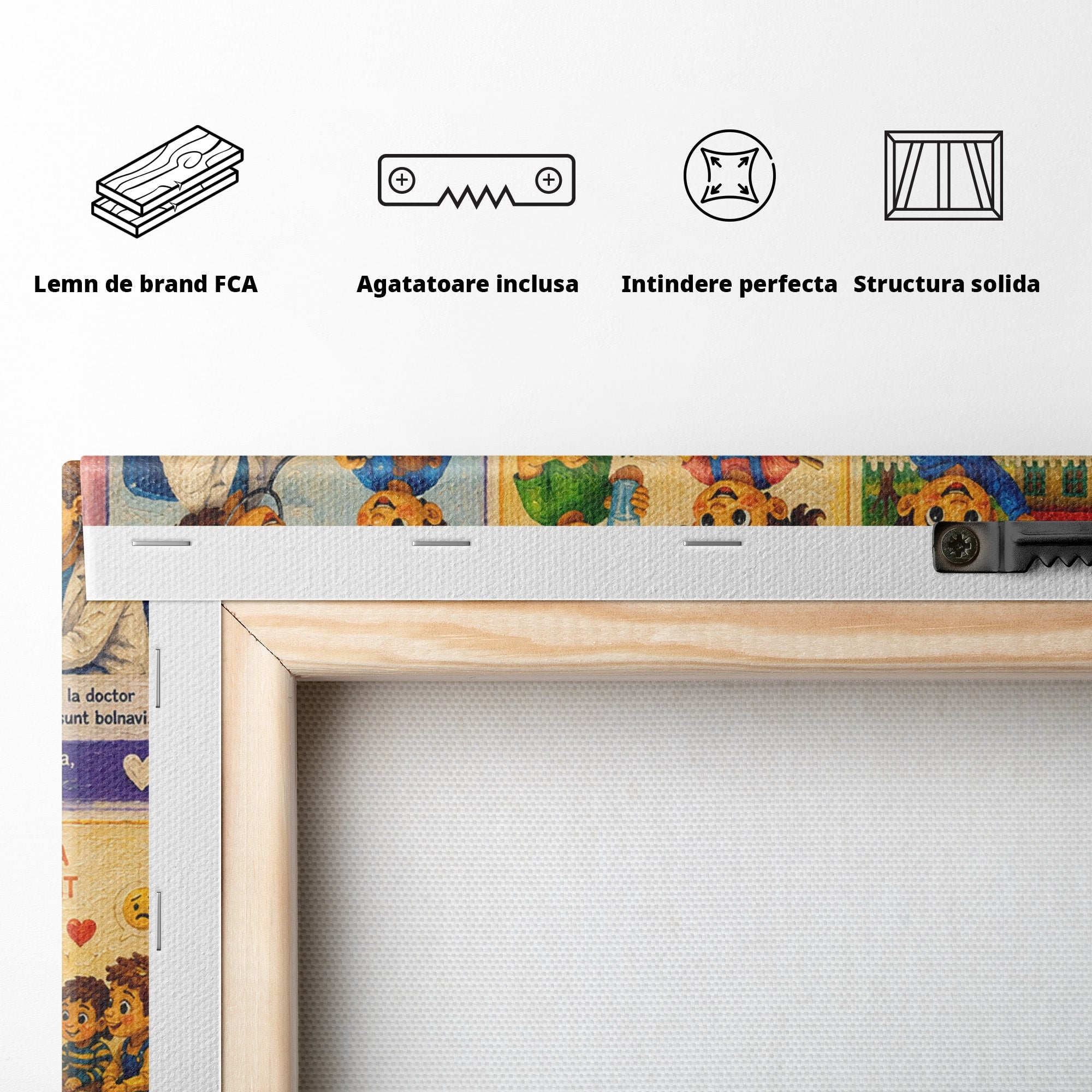 Tablou Canvas Premium LuxCanva® K1093, Drepturile Copiilor, Copii, Educatie, Drepturi, Colorat, Camera Copiilor, Culori Vibrante