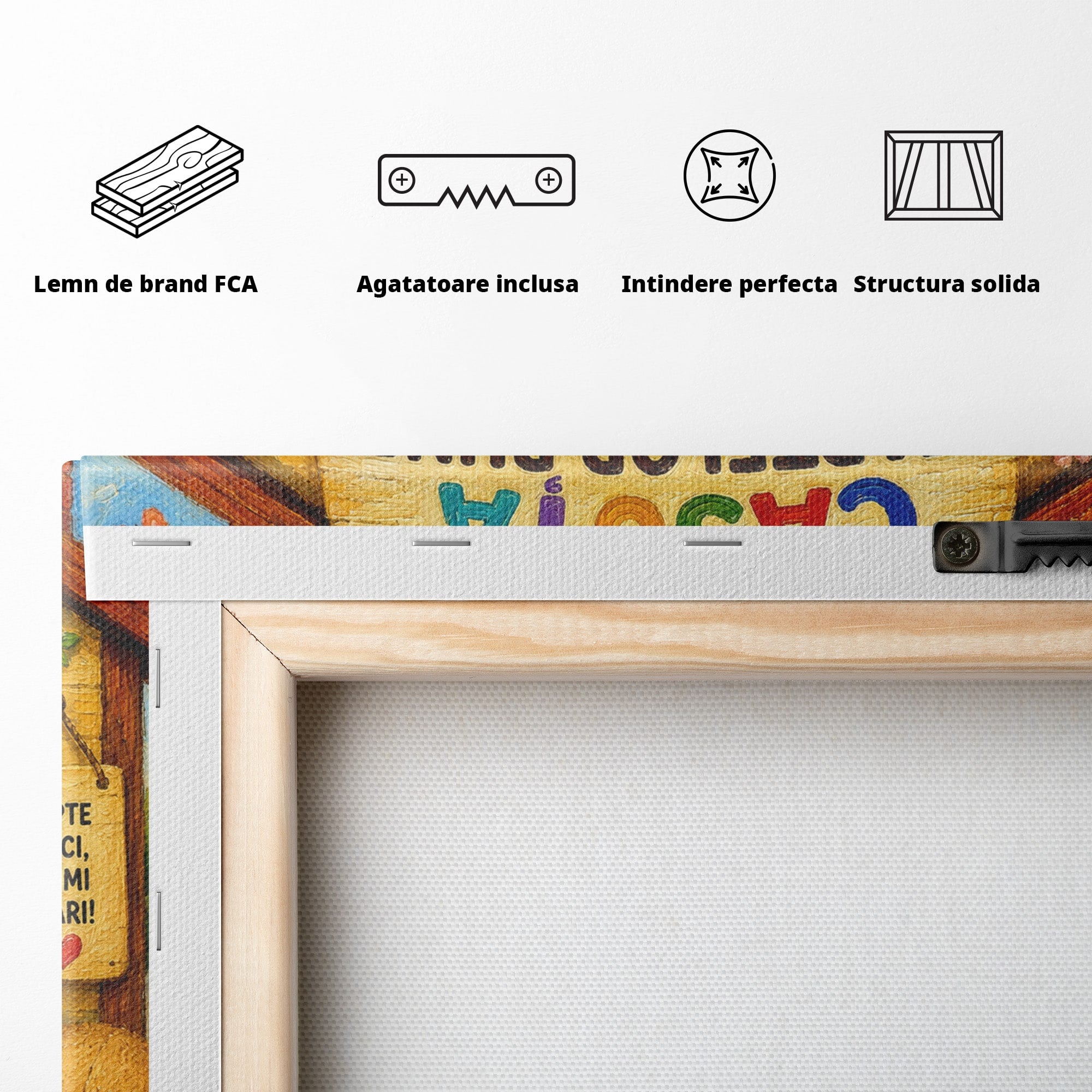 Tablou Canvas Premium LuxCanva® K1094, Casuta Faptelor Bune, Copii, Incurajare, Culori, Joc, Camera Copiilor, Culori Vibrante