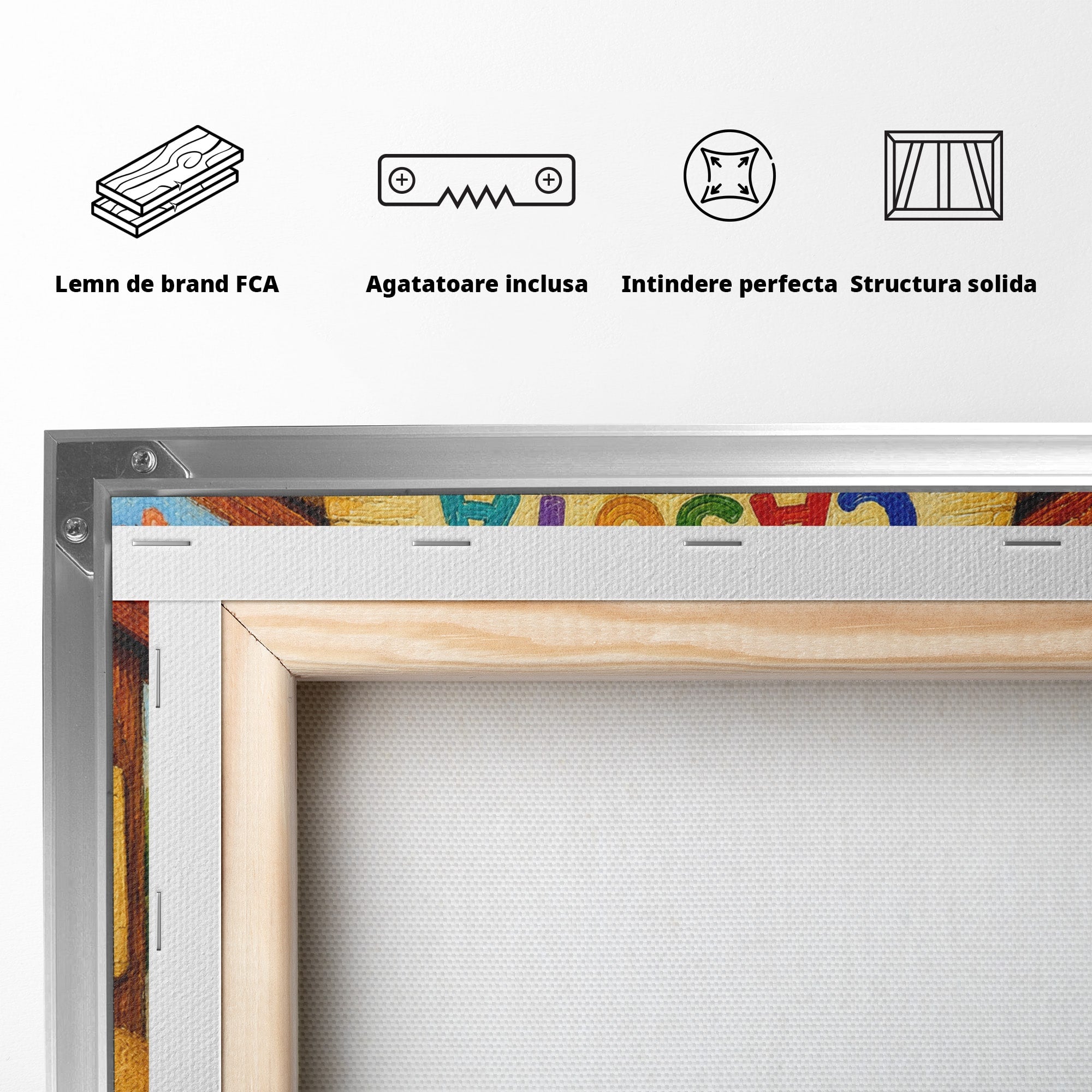 Tablou Canvas Premium LuxCanva® K1094, Casuta Faptelor Bune, Copii, Incurajare, Culori, Joc, Camera Copiilor, Culori Vibrante