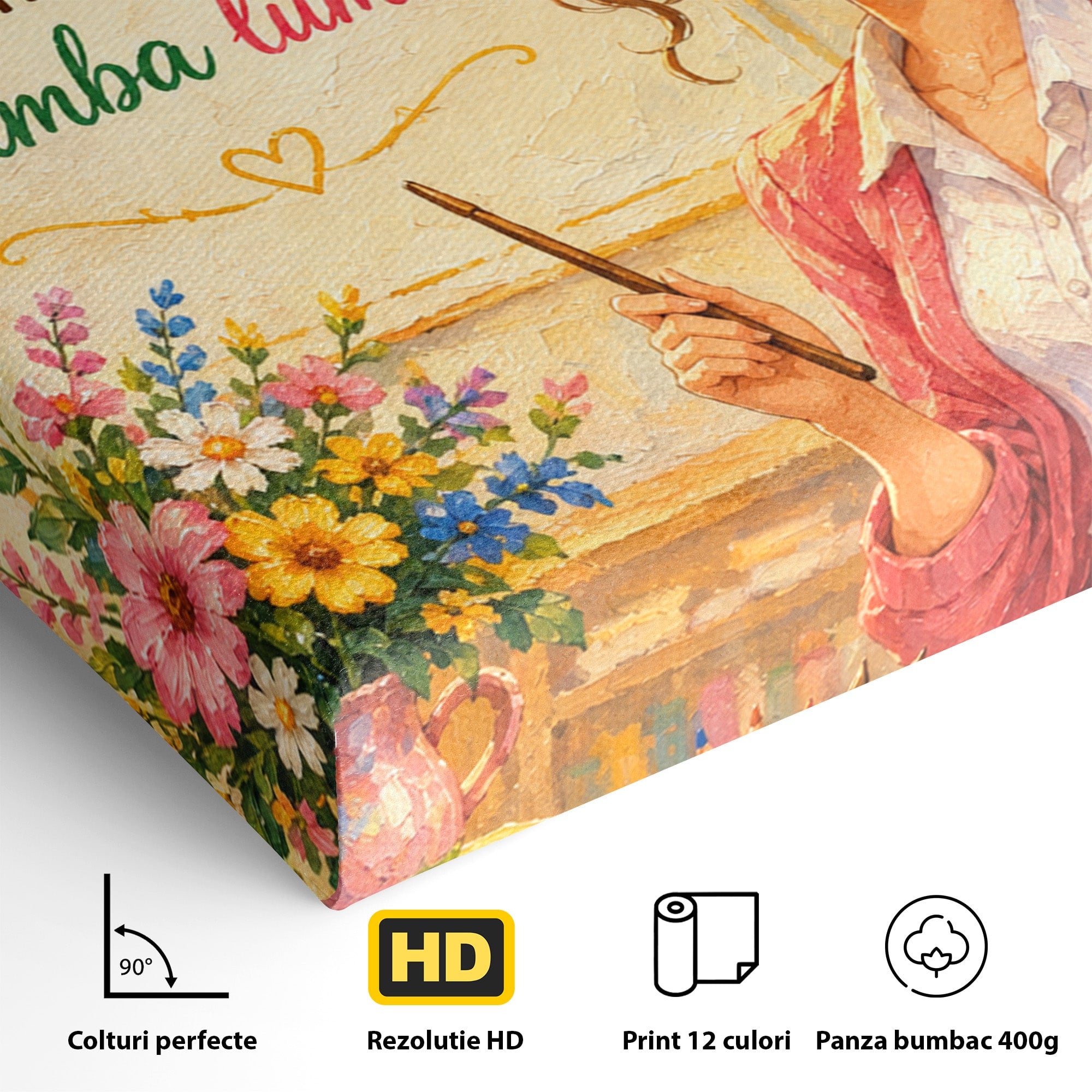 Tablou Canvas Premium LuxCanva® K1095, Educatia Schimba Lumea, Educatie, Inspiratie, Scoala, Birou, Citate, Culori Vibrante