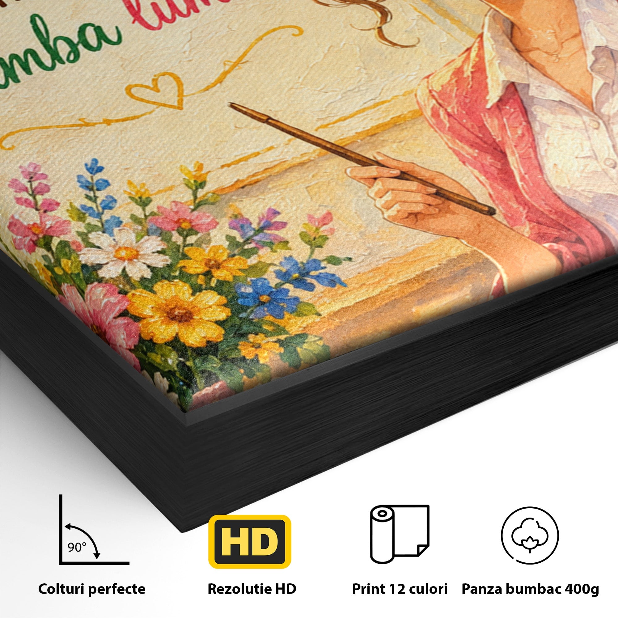 Tablou Canvas Premium LuxCanva® K1095, Educatia Schimba Lumea, Educatie, Inspiratie, Scoala, Birou, Citate, Culori Vibrante