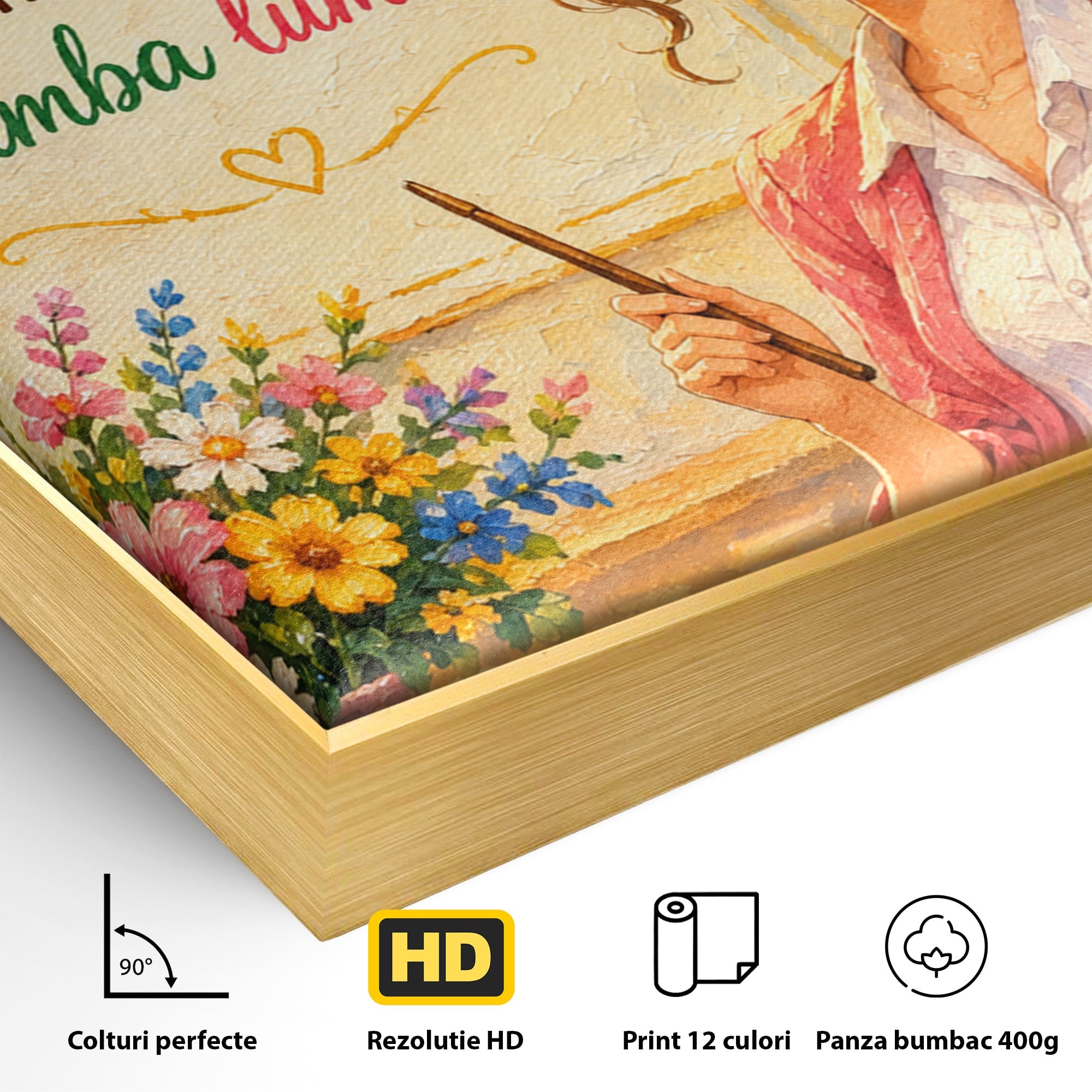 Tablou Canvas Premium LuxCanva® K1095, Educatia Schimba Lumea, Educatie, Inspiratie, Scoala, Birou, Citate, Culori Vibrante