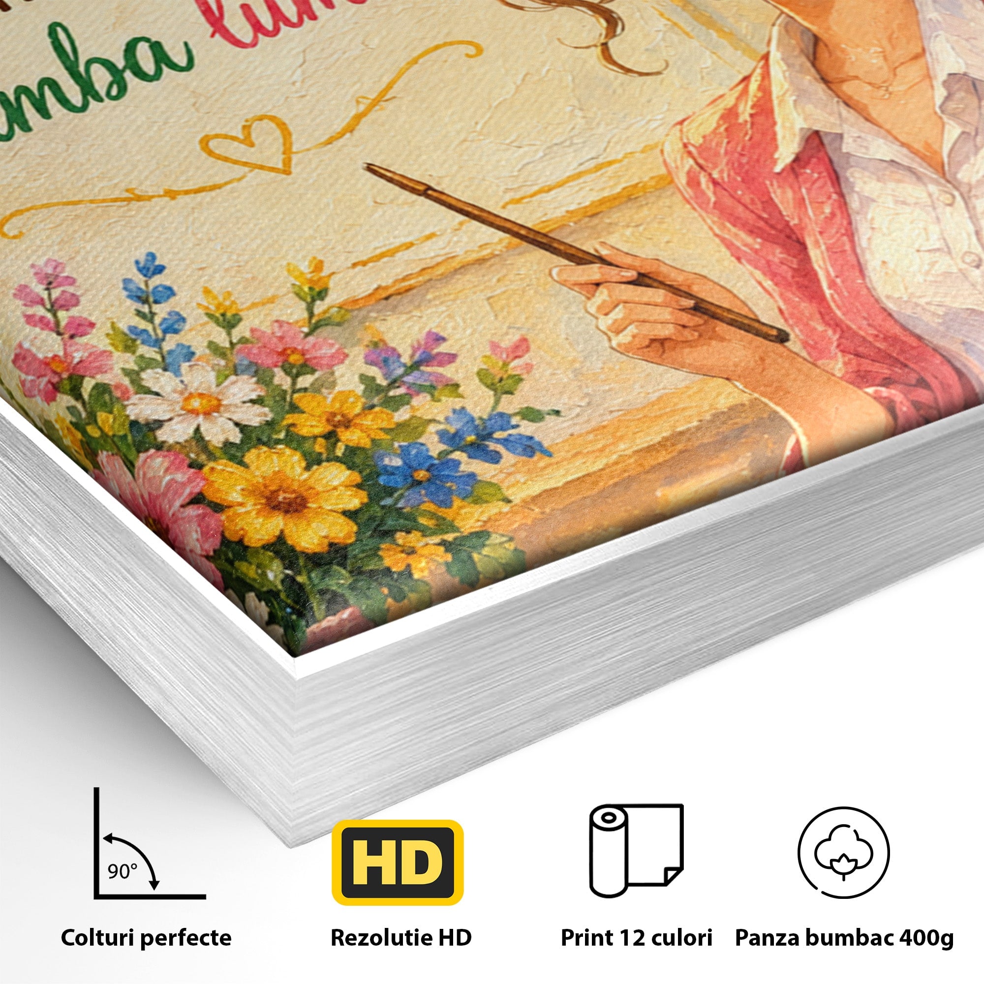 Tablou Canvas Premium LuxCanva® K1095, Educatia Schimba Lumea, Educatie, Inspiratie, Scoala, Birou, Citate, Culori Vibrante