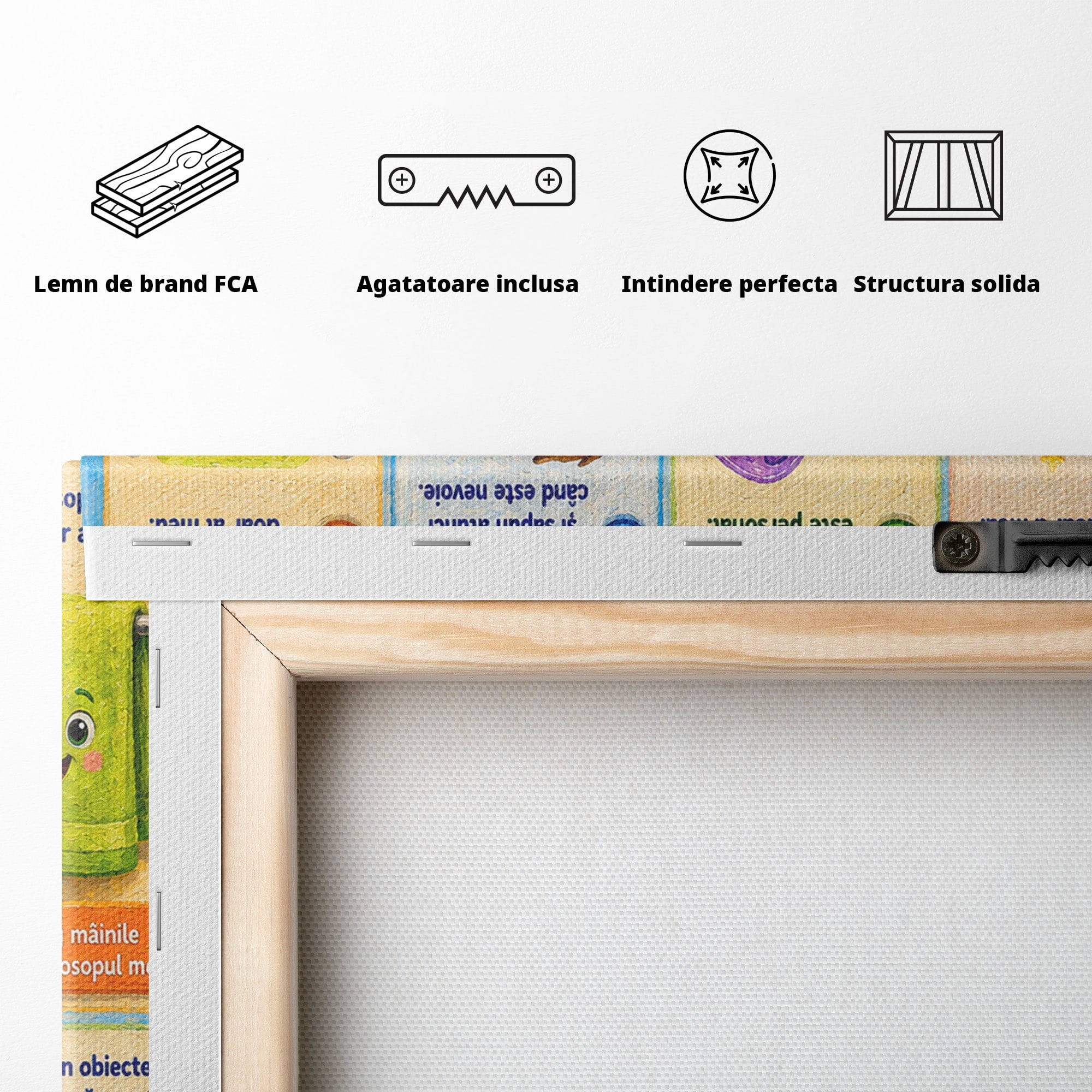 Tablou Canvas Premium LuxCanva® K1097, Reguli Pentru Sanatate, Copii, Educatie, Sanatate, Colorat, Camera Copiilor, Culori Vibrante