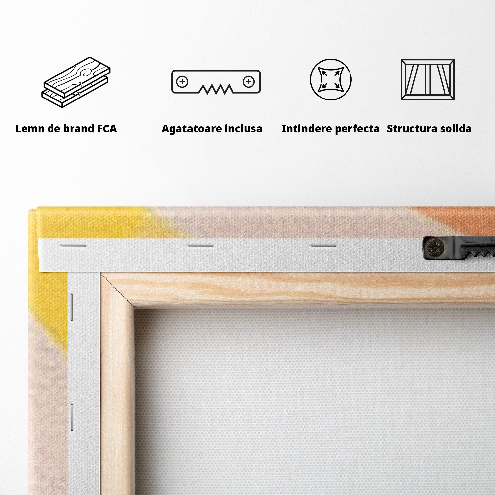 Set 2 Tablouri Canvas Premium LuxCanva® K2-1034, Zambetul Cerului, Pastel, Curcubeu, Nori, Pufosi, Energie, Blandete, Atmosfera, Copilarie, Cer, Poveste, Optimism, Fericire, Camera Copil, Dormitor