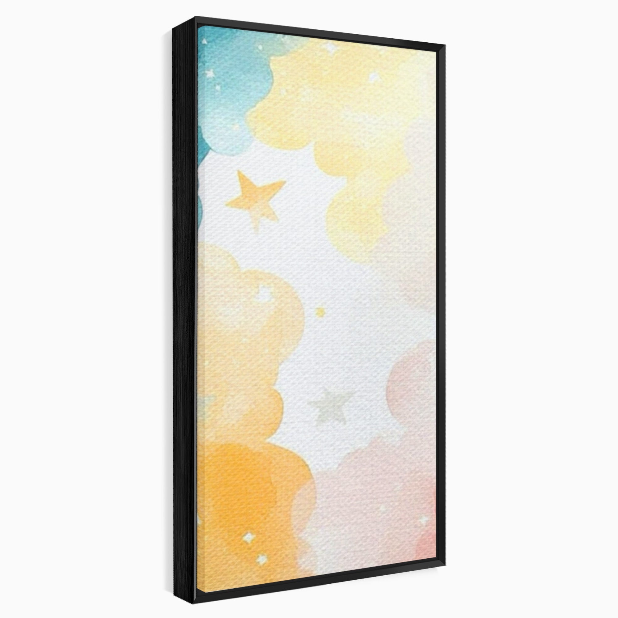 Set 2 Tablouri Canvas Premium LuxCanva® K2-1040, Norii Care Canta Stele, Somn, Usor, Vise, Pastel, Cer, Curcubeu, Ploaie, Pufos, Magie, Luna, Fantezie, Taram, Basm, Frumusete, Camera Copil, Dormitor