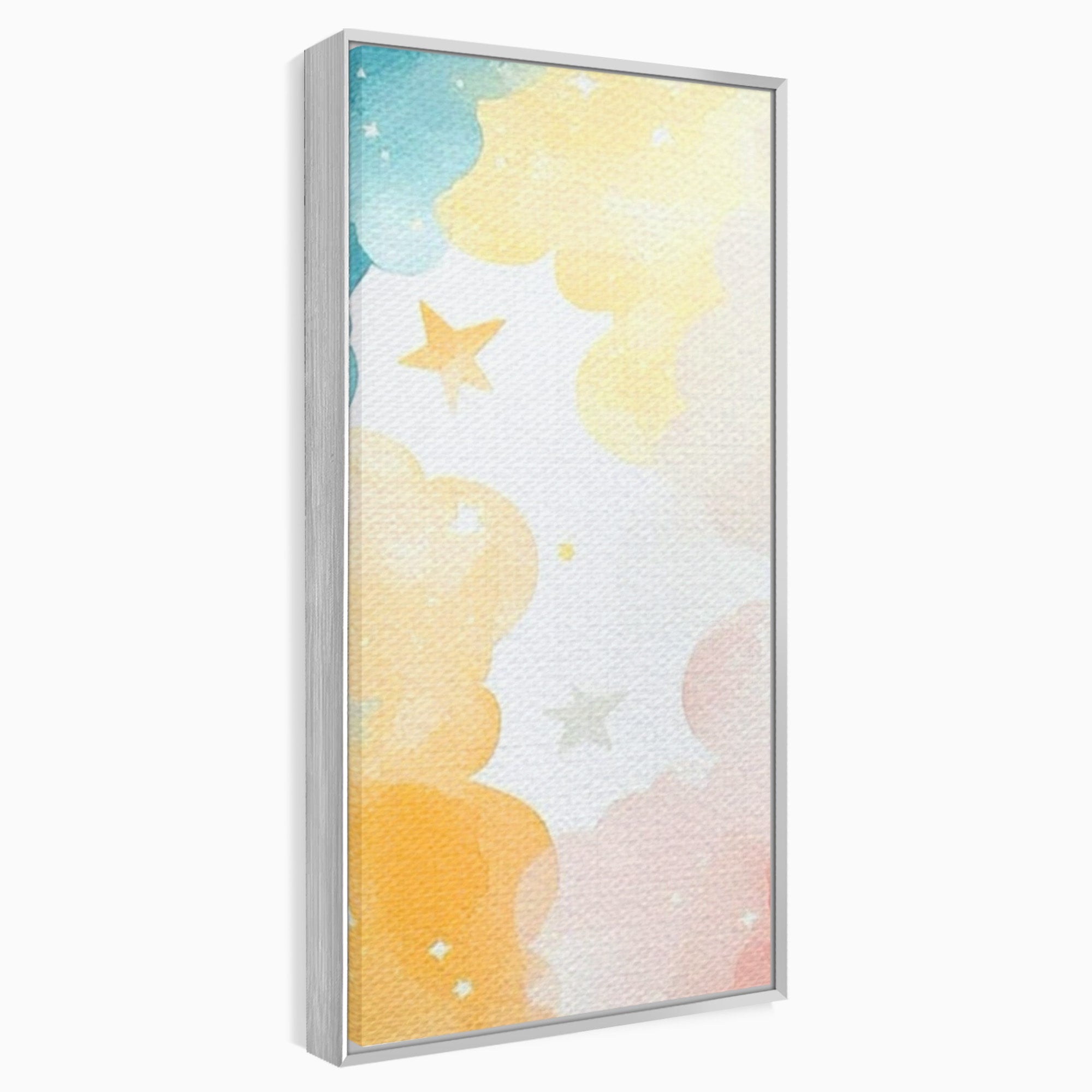 Set 2 Tablouri Canvas Premium LuxCanva® K2-1040, Norii Care Canta Stele, Somn, Usor, Vise, Pastel, Cer, Curcubeu, Ploaie, Pufos, Magie, Luna, Fantezie, Taram, Basm, Frumusete, Camera Copil, Dormitor