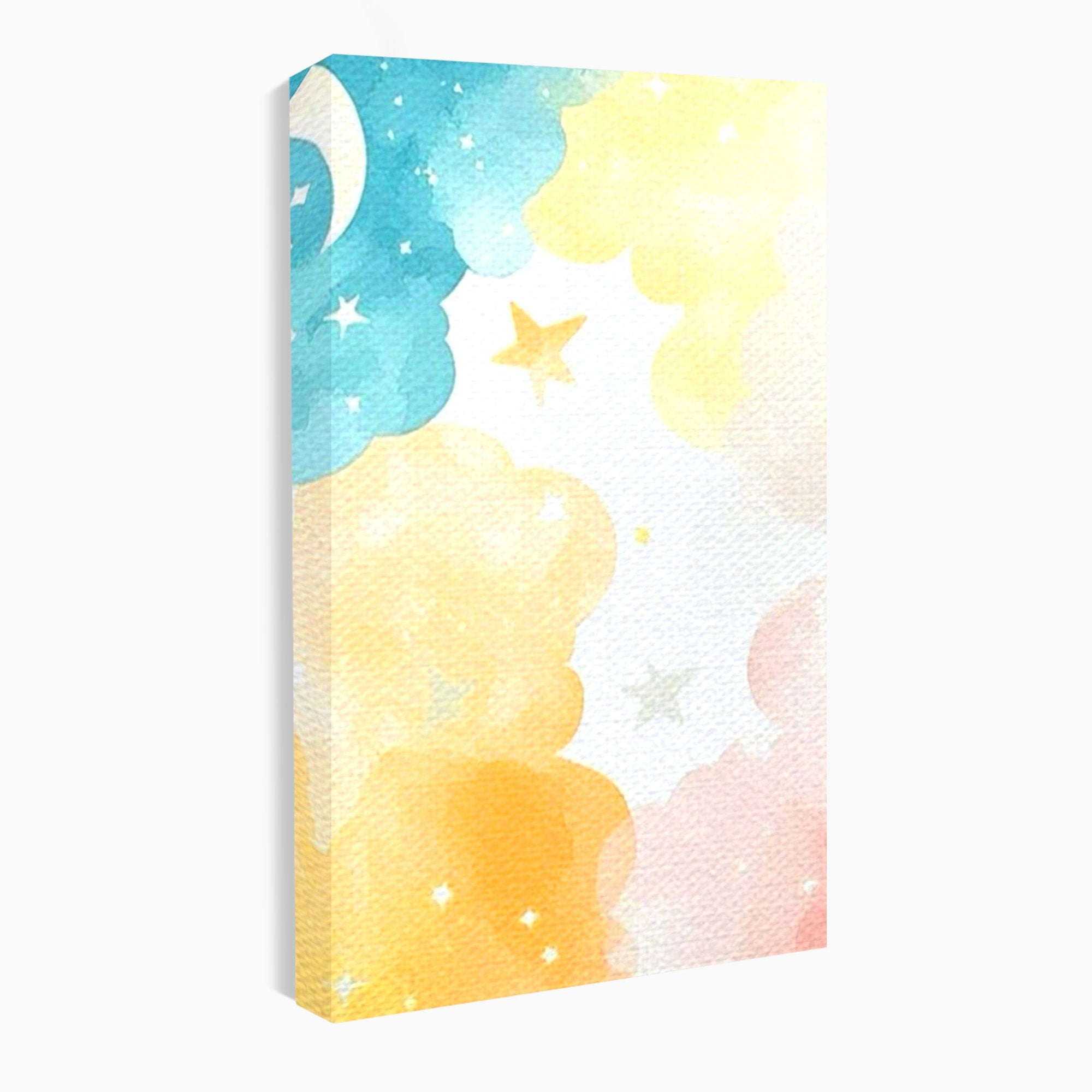 Set 2 Tablouri Canvas Premium LuxCanva® K2-1040, Norii Care Canta Stele, Somn, Usor, Vise, Pastel, Cer, Curcubeu, Ploaie, Pufos, Magie, Luna, Fantezie, Taram, Basm, Frumusete, Camera Copil, Dormitor