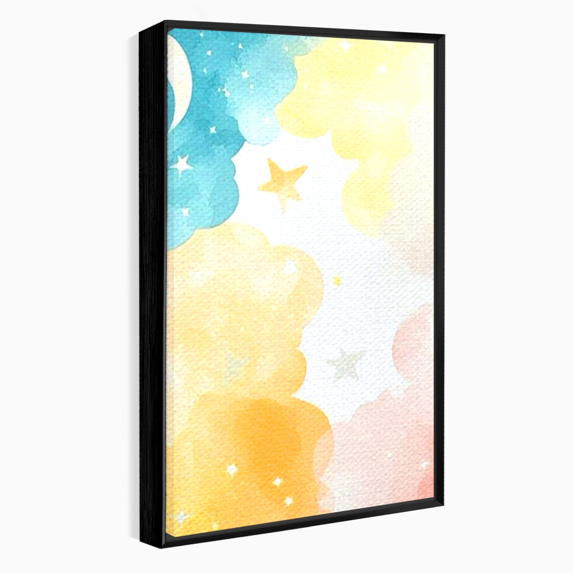 Set 2 Tablouri Canvas Premium LuxCanva® K2-1040, Norii Care Canta Stele, Somn, Usor, Vise, Pastel, Cer, Curcubeu, Ploaie, Pufos, Magie, Luna, Fantezie, Taram, Basm, Frumusete, Camera Copil, Dormitor
