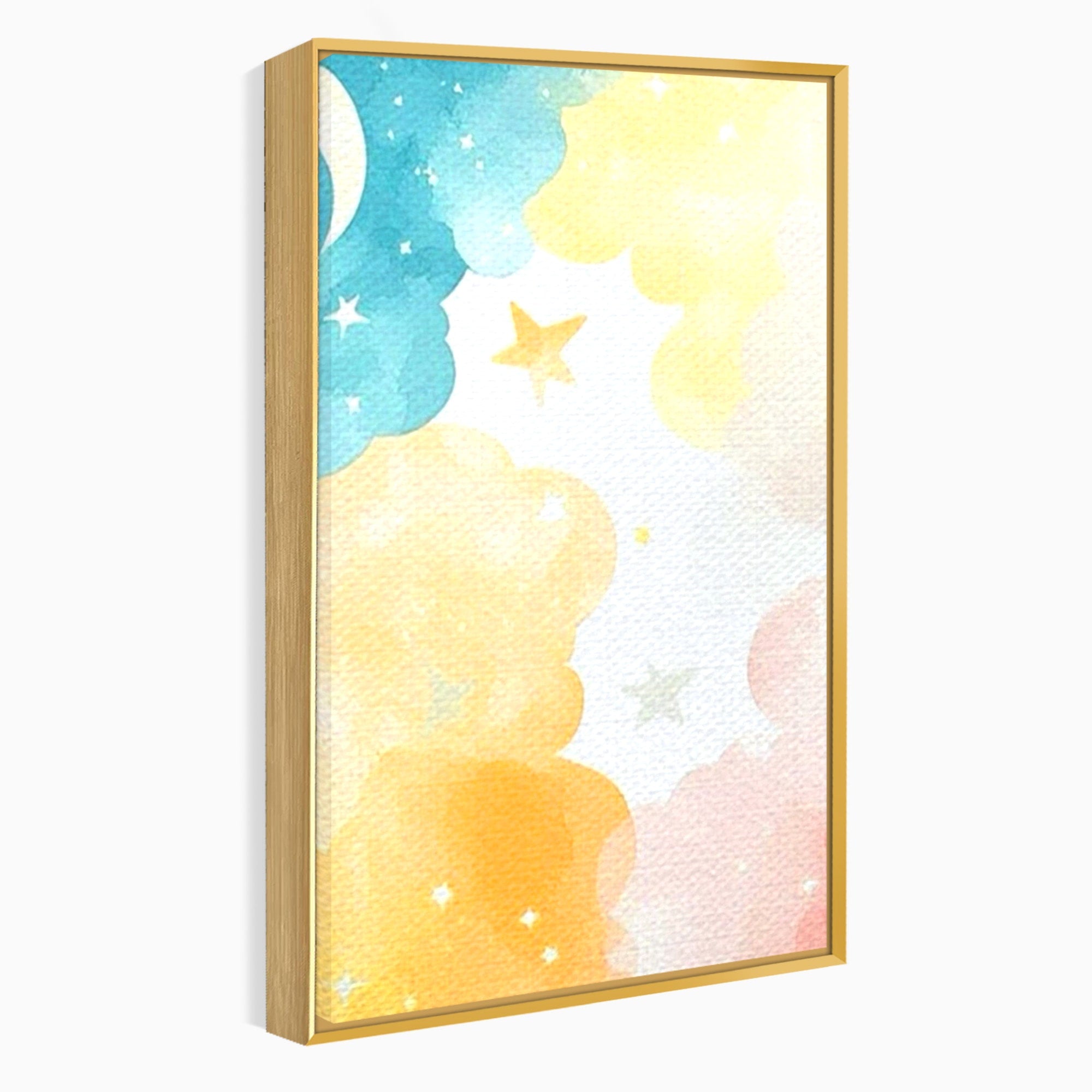 Set 2 Tablouri Canvas Premium LuxCanva® K2-1040, Norii Care Canta Stele, Somn, Usor, Vise, Pastel, Cer, Curcubeu, Ploaie, Pufos, Magie, Luna, Fantezie, Taram, Basm, Frumusete, Camera Copil, Dormitor