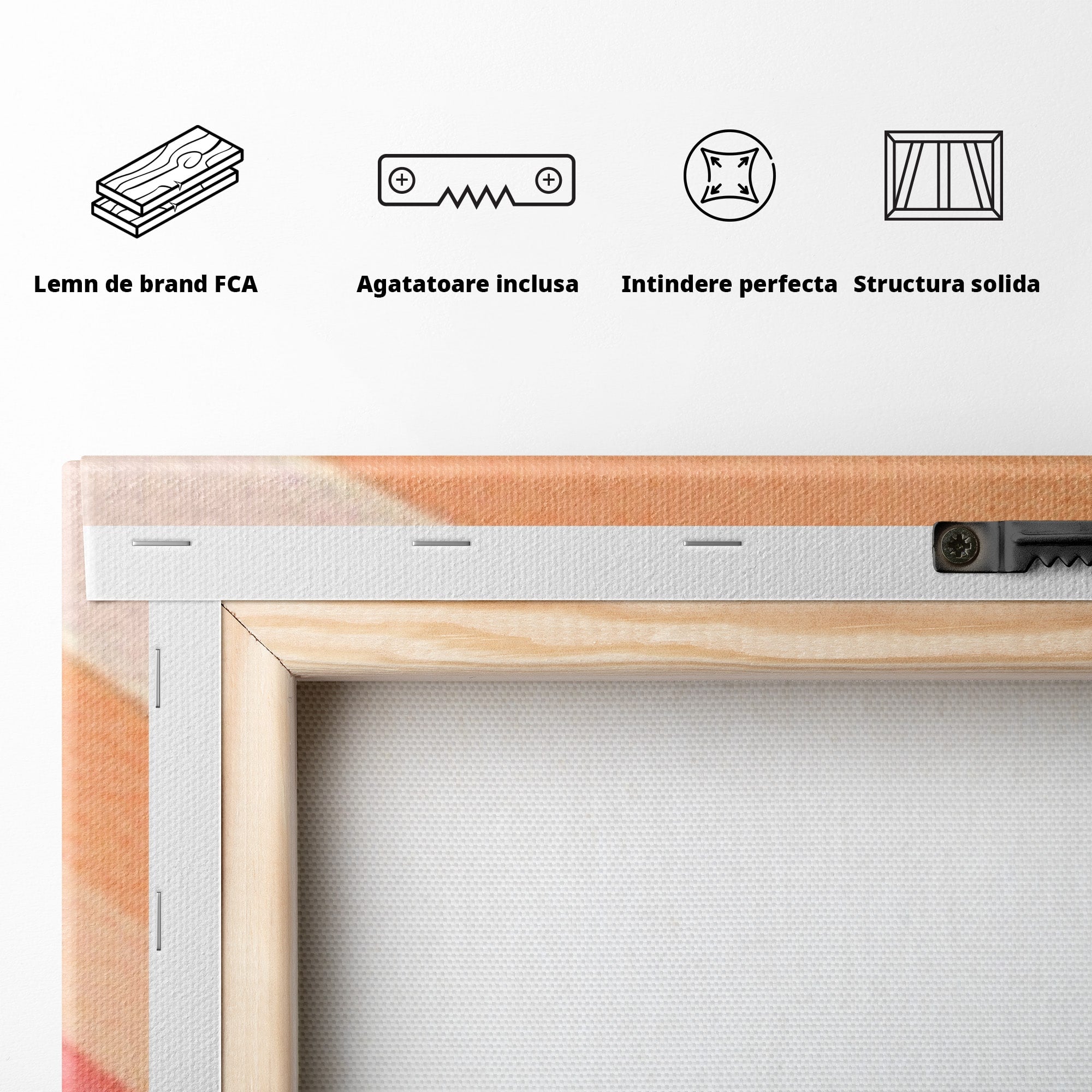 Set 3 Tablouri Canvas Premium LuxCanva® K3-1034, Zambetul Cerului, Pastel, Curcubeu, Nori, Pufosi, Energie, Blandete, Atmosfera, Copilarie, Cer, Poveste, Optimism, Fericire, Camera Copil, Dormitor