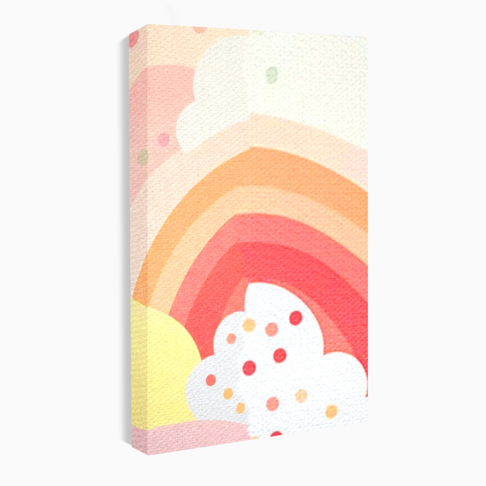 Set 3 Tablouri Canvas Premium LuxCanva® K3-1034, Zambetul Cerului, Pastel, Curcubeu, Nori, Pufosi, Energie, Blandete, Atmosfera, Copilarie, Cer, Poveste, Optimism, Fericire, Camera Copil, Dormitor