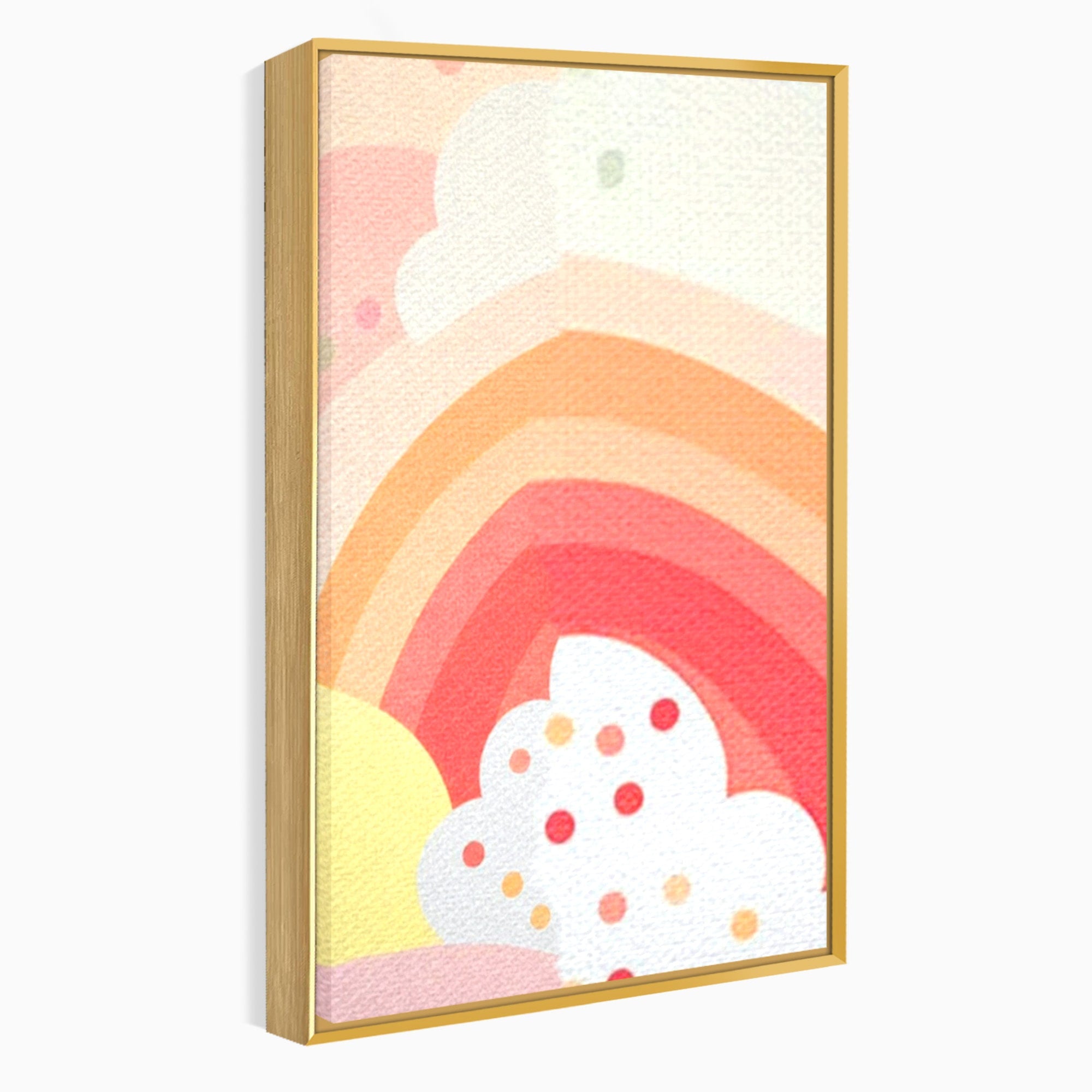 Set 3 Tablouri Canvas Premium LuxCanva® K3-1034, Zambetul Cerului, Pastel, Curcubeu, Nori, Pufosi, Energie, Blandete, Atmosfera, Copilarie, Cer, Poveste, Optimism, Fericire, Camera Copil, Dormitor
