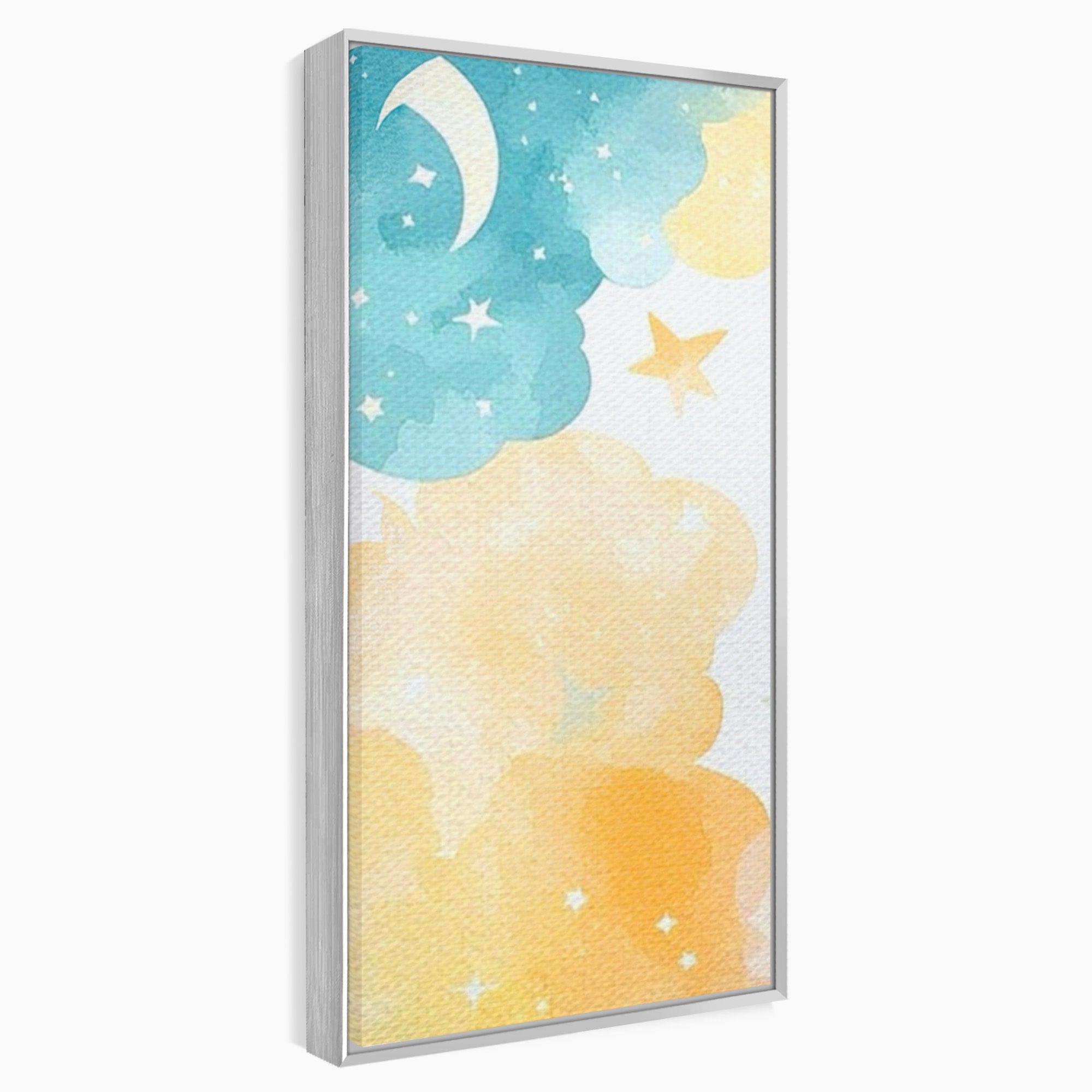 Set 3 Tablouri Canvas Premium LuxCanva® K3-1040, Norii Care Canta Stele, Somn, Usor, Vise, Pastel, Cer, Curcubeu, Ploaie, Pufos, Magie, Luna, Fantezie, Taram, Basm, Frumusete, Camera Copil, Dormitor