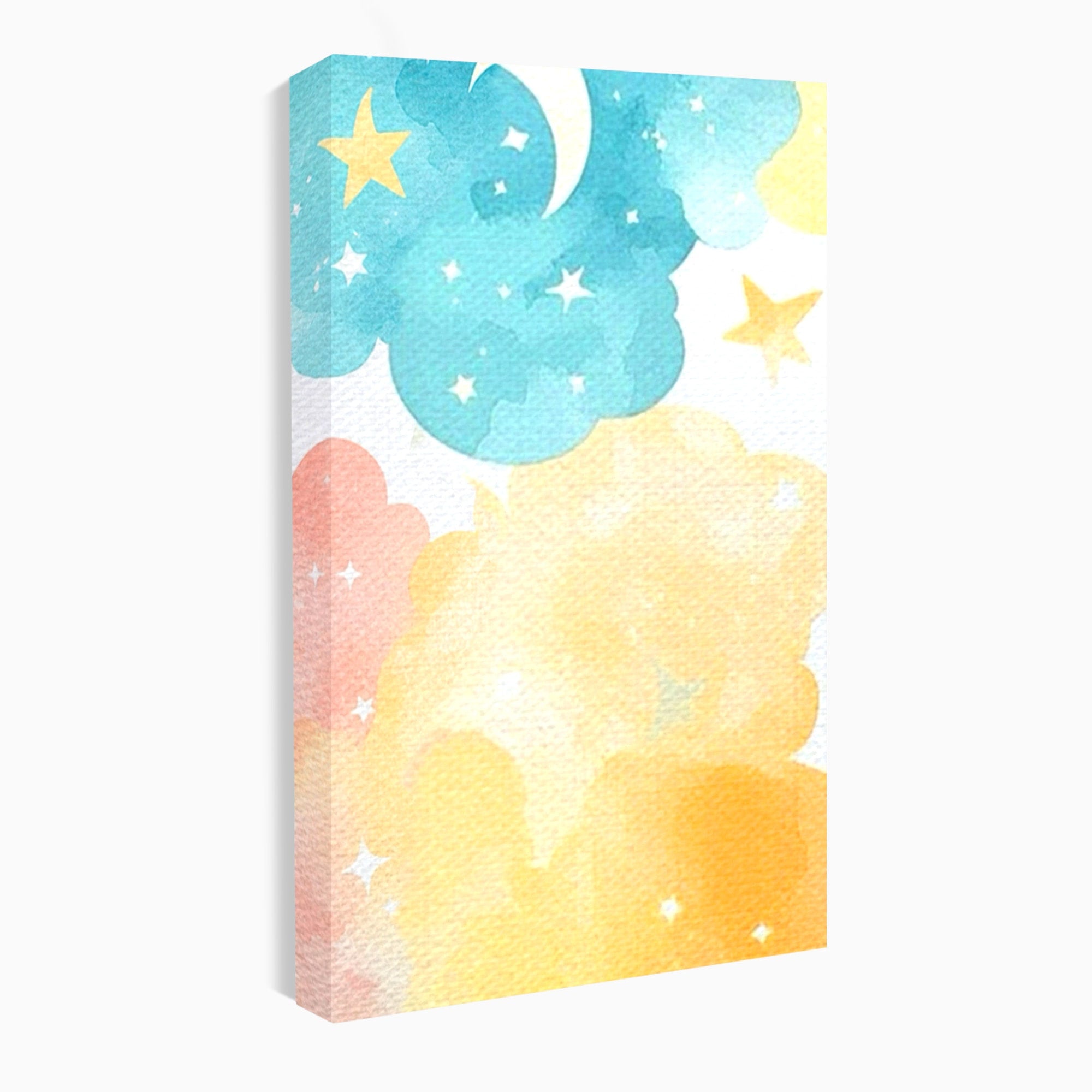 Set 3 Tablouri Canvas Premium LuxCanva® K3-1040, Norii Care Canta Stele, Somn, Usor, Vise, Pastel, Cer, Curcubeu, Ploaie, Pufos, Magie, Luna, Fantezie, Taram, Basm, Frumusete, Camera Copil, Dormitor