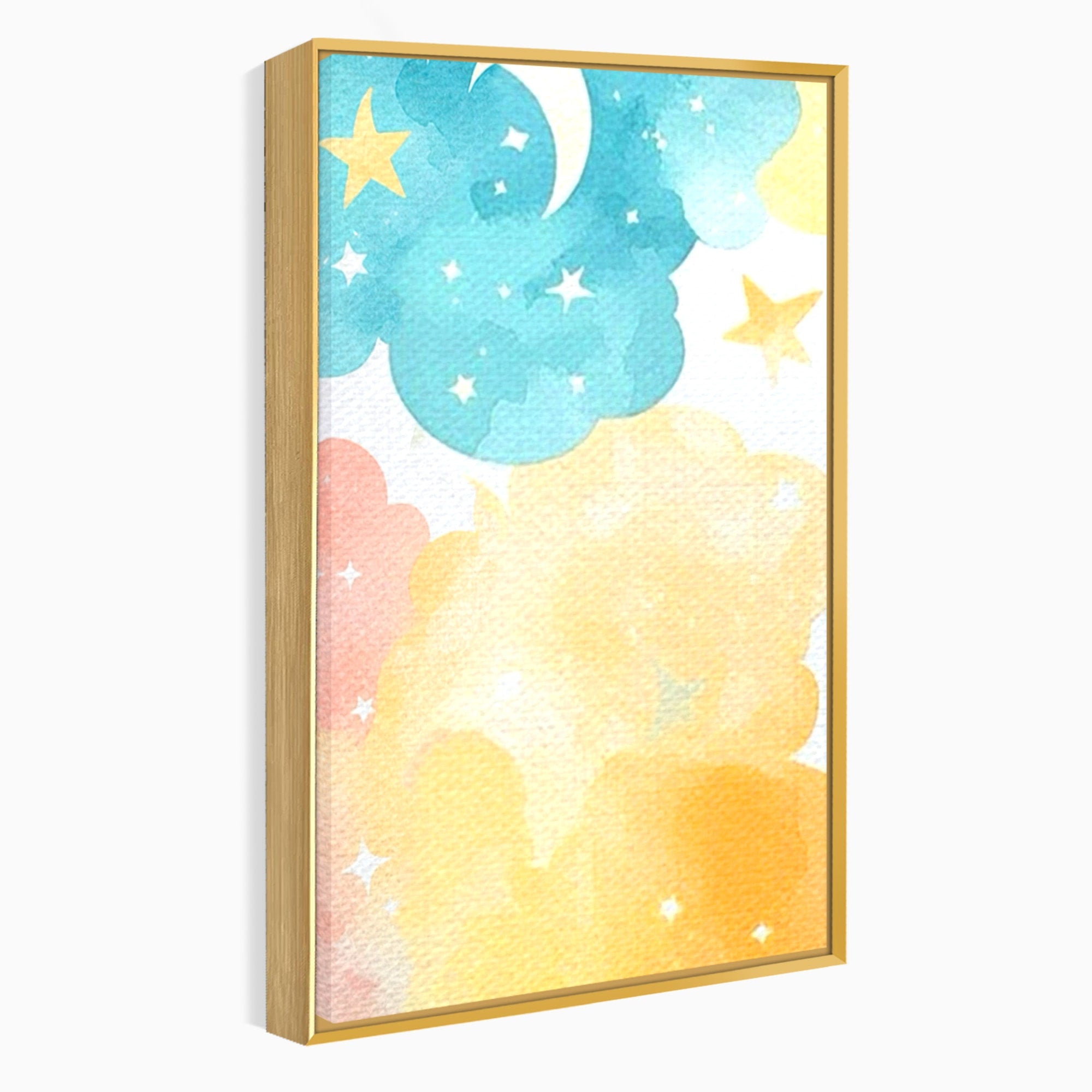 Set 3 Tablouri Canvas Premium LuxCanva® K3-1040, Norii Care Canta Stele, Somn, Usor, Vise, Pastel, Cer, Curcubeu, Ploaie, Pufos, Magie, Luna, Fantezie, Taram, Basm, Frumusete, Camera Copil, Dormitor