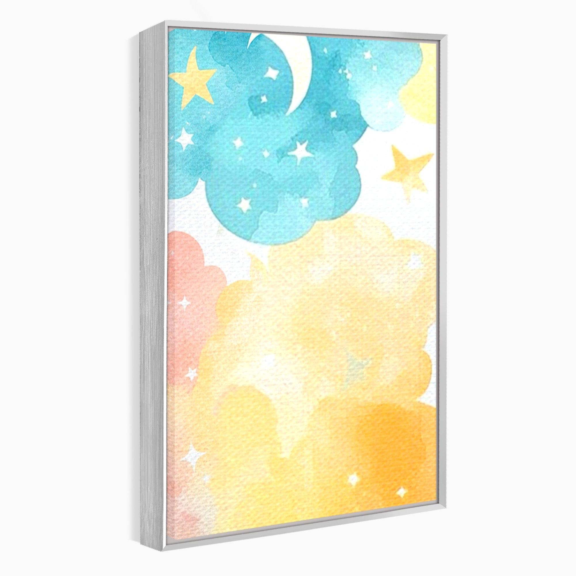 Set 3 Tablouri Canvas Premium LuxCanva® K3-1040, Norii Care Canta Stele, Somn, Usor, Vise, Pastel, Cer, Curcubeu, Ploaie, Pufos, Magie, Luna, Fantezie, Taram, Basm, Frumusete, Camera Copil, Dormitor