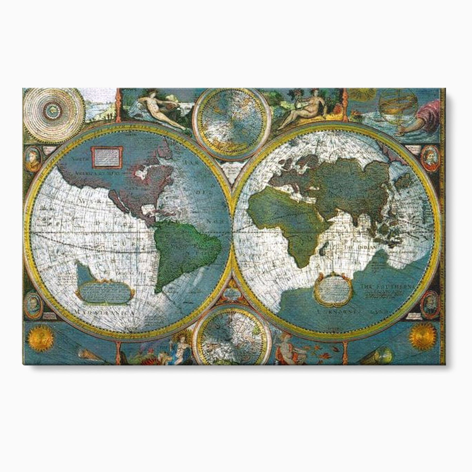 Premium-Leinwandkunst, LuxCanva® L1004, Die Welt im Spiegel der Zeit, Epoche, Segeln, Entdecker, Mythen, Mythos, Planiglobal, Erde, Renaissance, Reiche