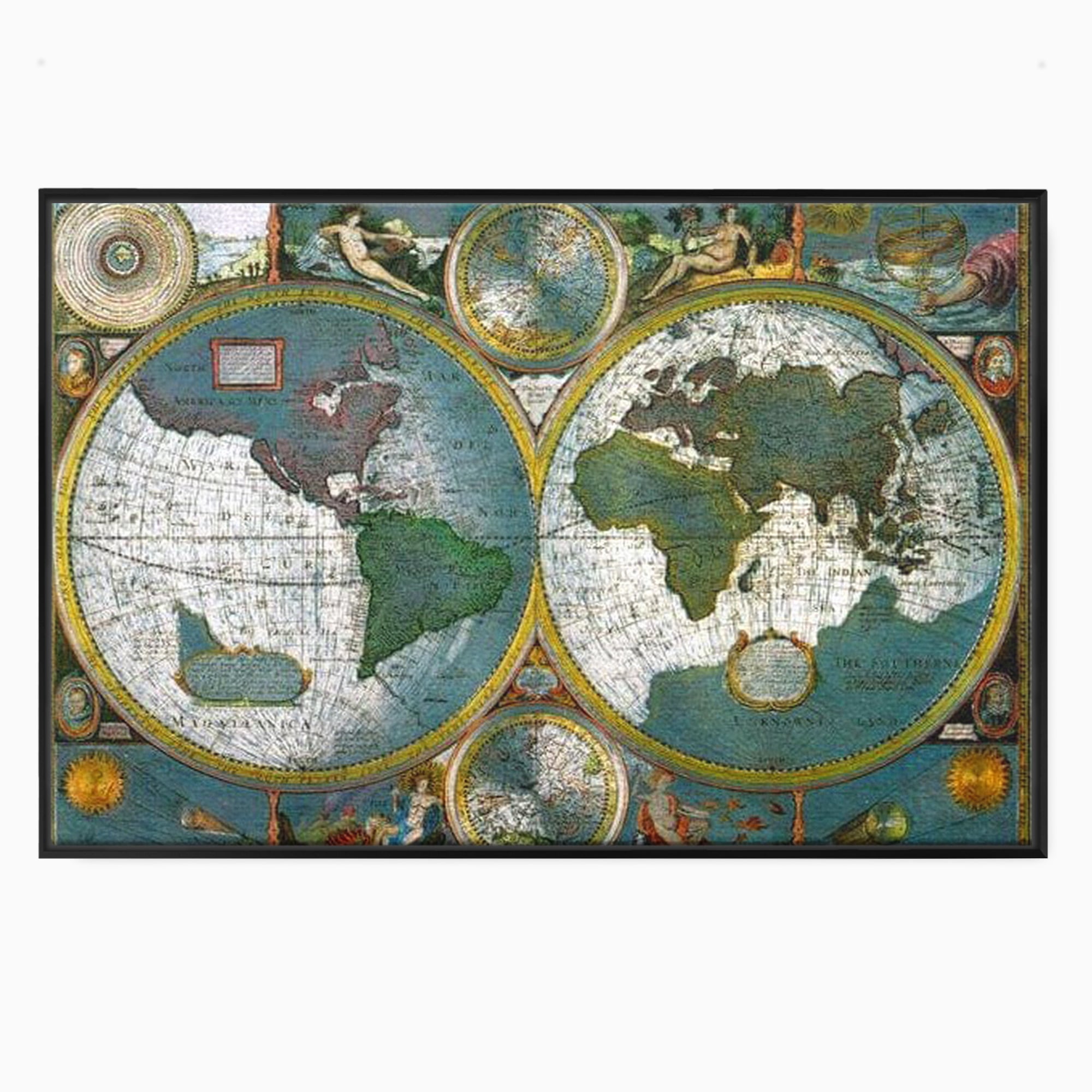 Premium-Leinwandkunst, LuxCanva® L1004, Die Welt im Spiegel der Zeit, Epoche, Segeln, Entdecker, Mythen, Mythos, Planiglobal, Erde, Renaissance, Reiche