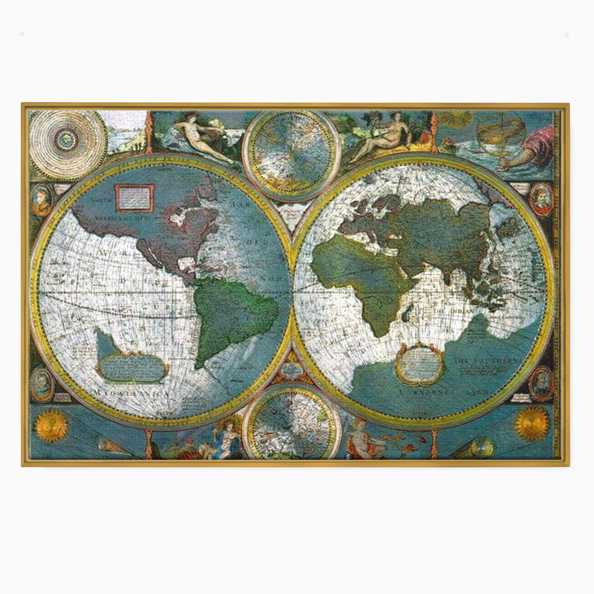 Premium-Leinwandkunst, LuxCanva® L1004, Die Welt im Spiegel der Zeit, Epoche, Segeln, Entdecker, Mythen, Mythos, Planiglobal, Erde, Renaissance, Reiche