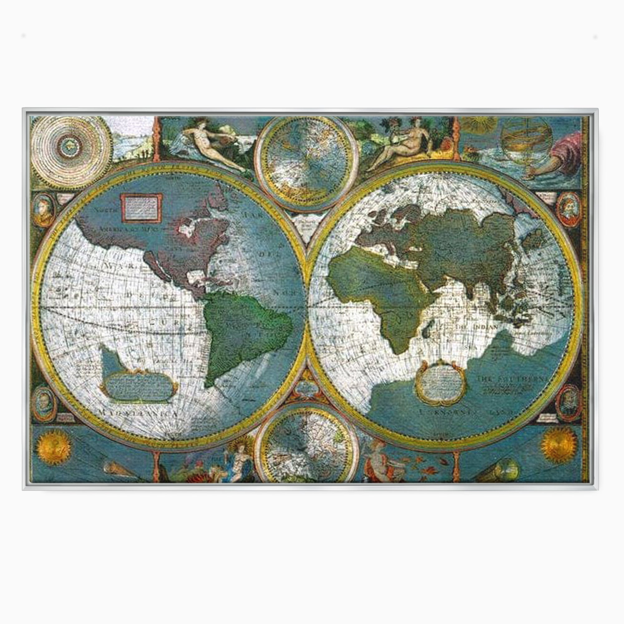 Premium-Leinwandkunst, LuxCanva® L1004, Die Welt im Spiegel der Zeit, Epoche, Segeln, Entdecker, Mythen, Mythos, Planiglobal, Erde, Renaissance, Reiche