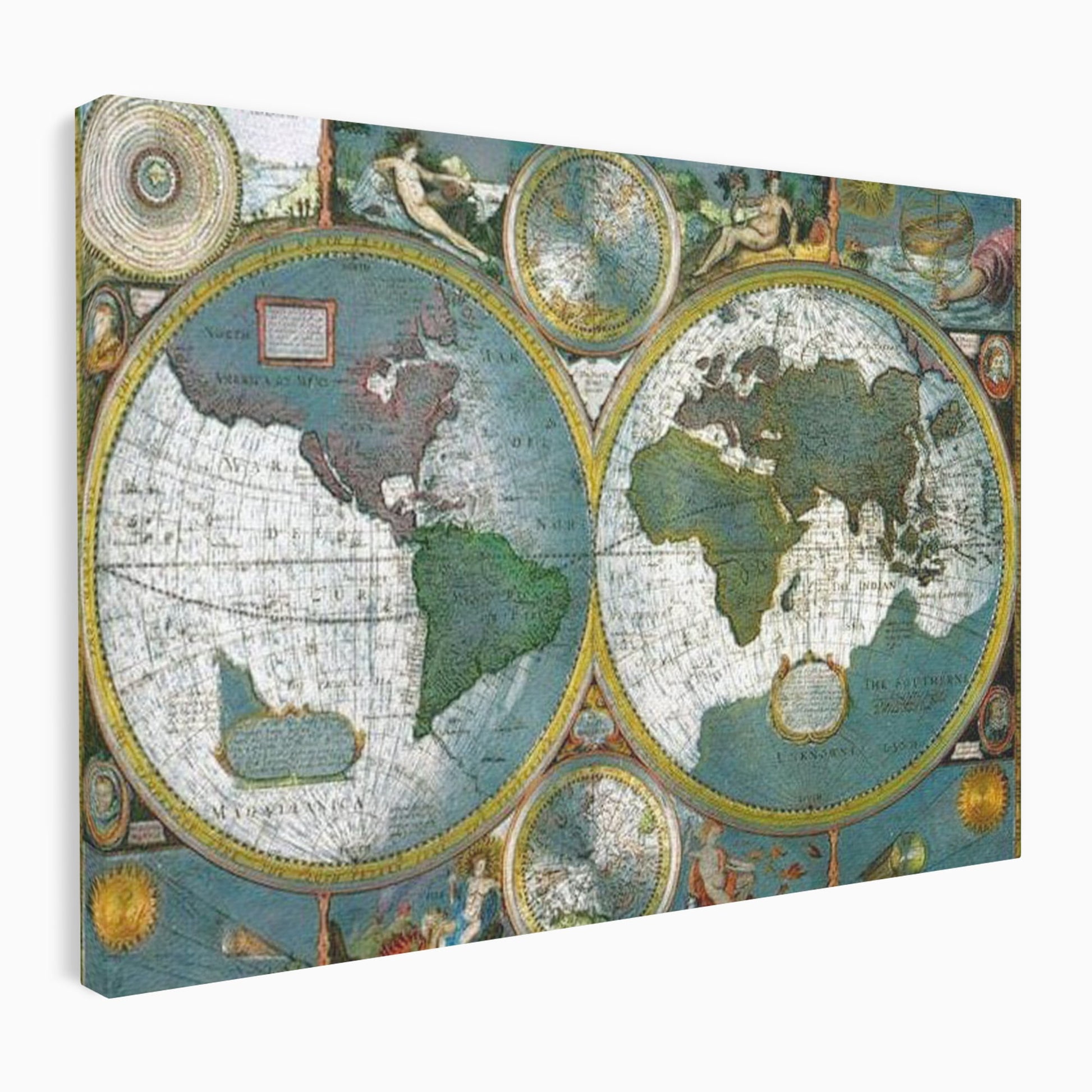 Premium-Leinwandkunst, LuxCanva® L1004, Die Welt im Spiegel der Zeit, Epoche, Segeln, Entdecker, Mythen, Mythos, Planiglobal, Erde, Renaissance, Reiche